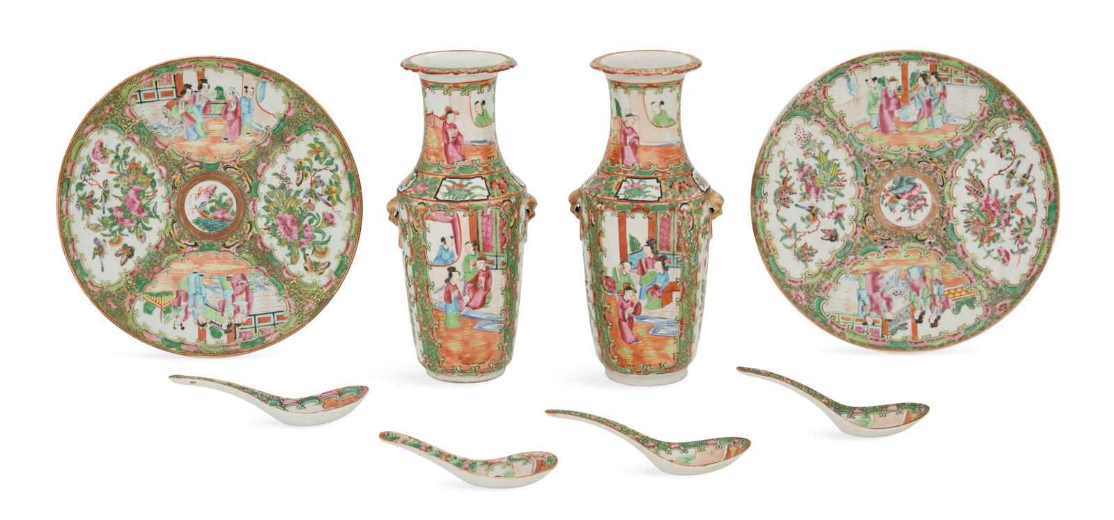 Eight Pieces of Chinese Rose Medallion Porcelain (1 of 6)