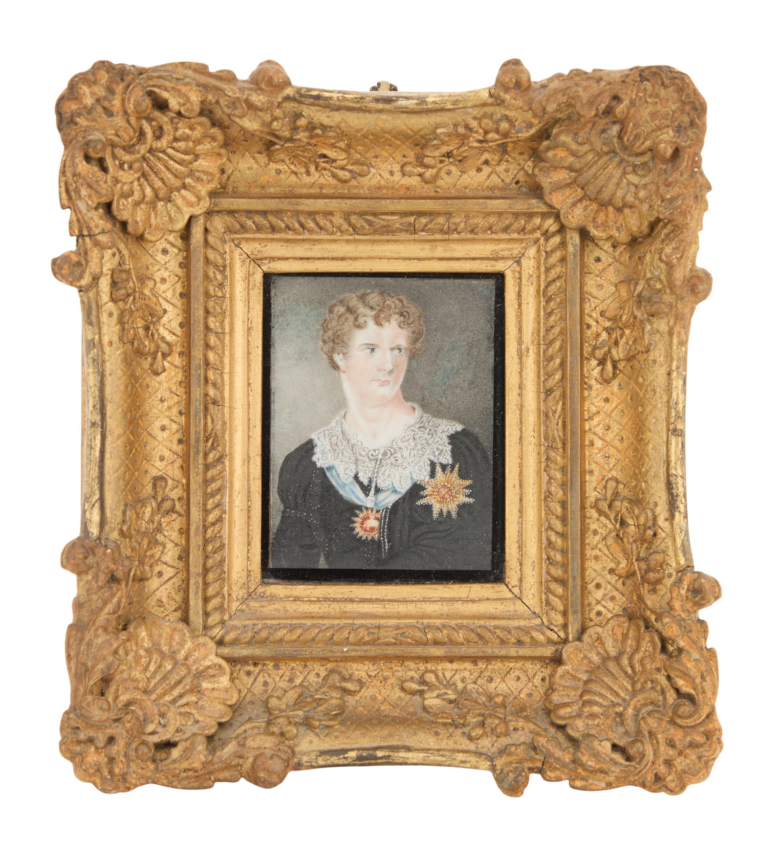 British Miniature of John Vandenhoff (1790-1861): British Watercolor Miniature of the Actor John Vandenhoff (1790-1861) 19th century, after the engraving by John Horsburgh (Scottish, 1791-1869), itself after a painting by William Smellie Watson (Scot