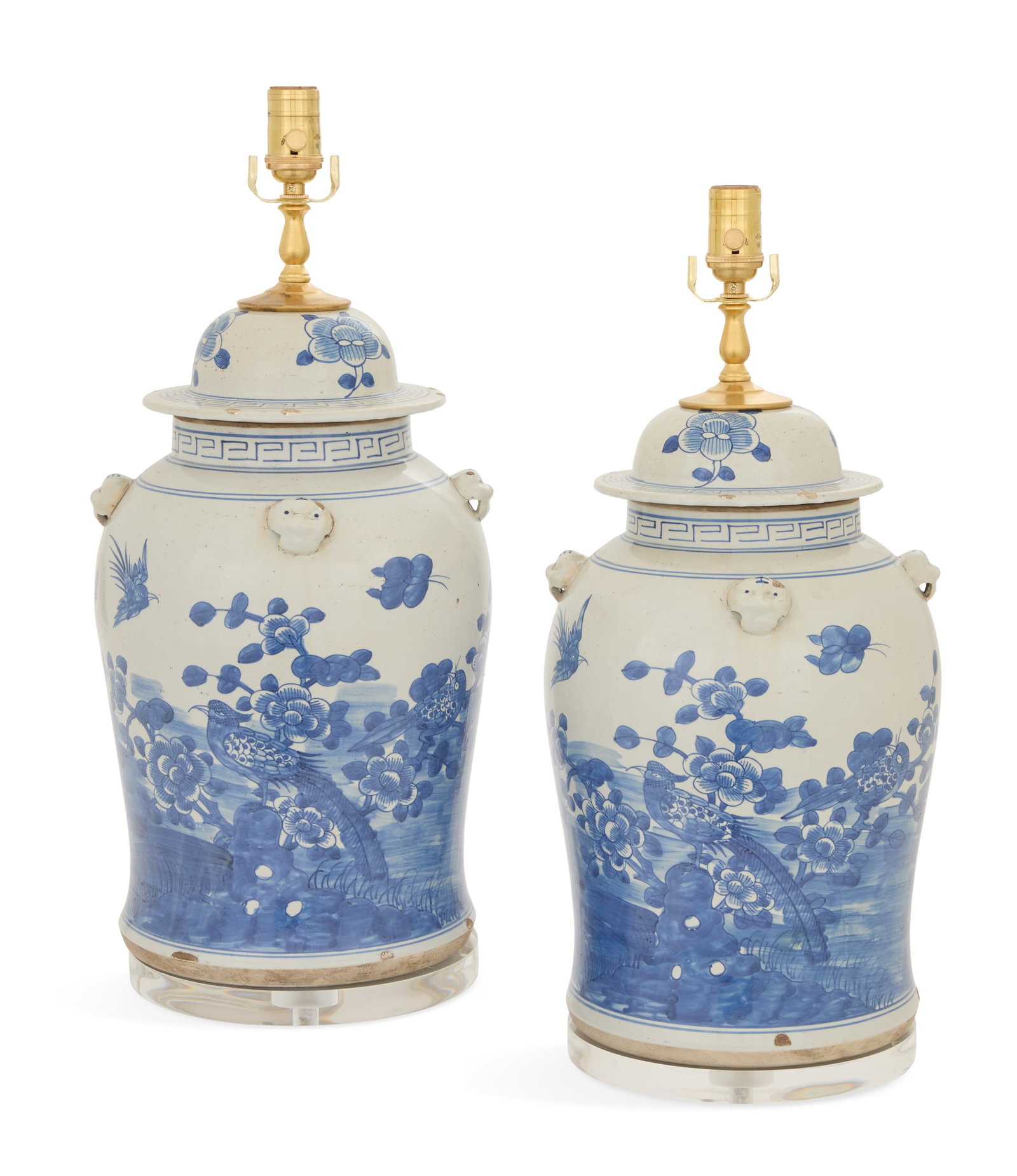 Pair of Chinese Porcelain Ginger Jar Lamps (1 of 2)