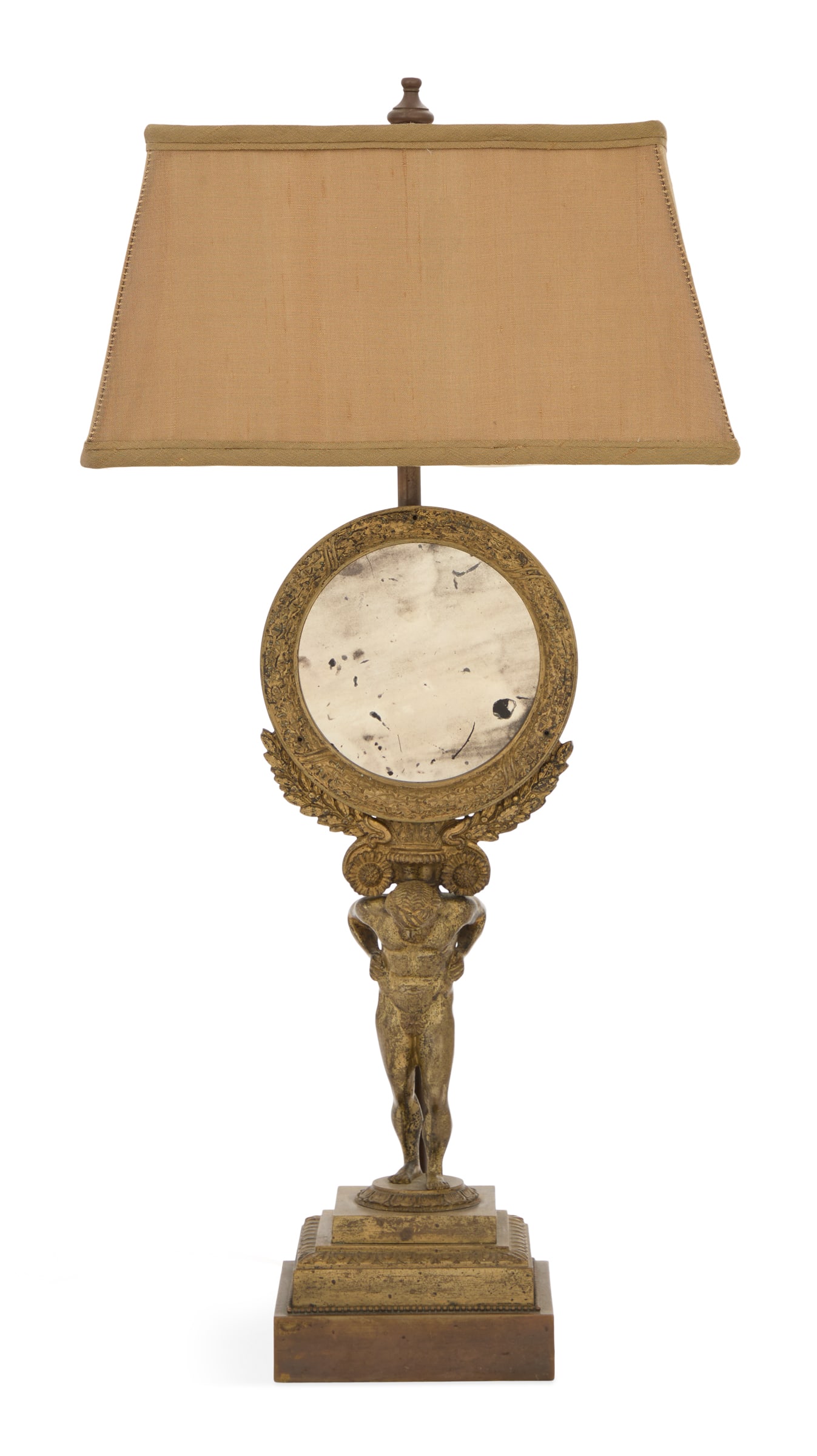 French Gilt-Metal Atlas-Form Dressing Mirror Lamp (1 of 3)