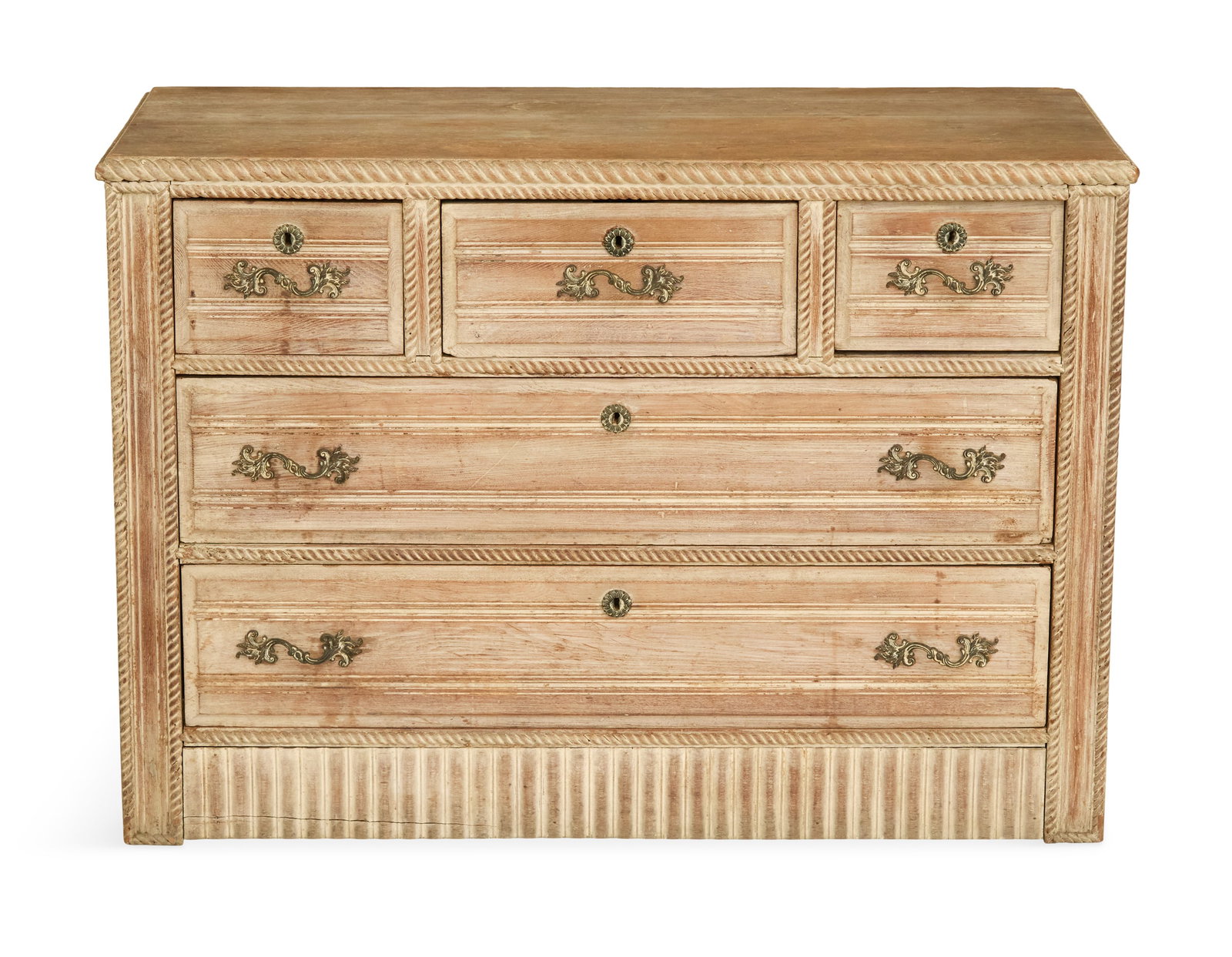 Continental Pickled Oak Chest of Drawers (1 of 3)