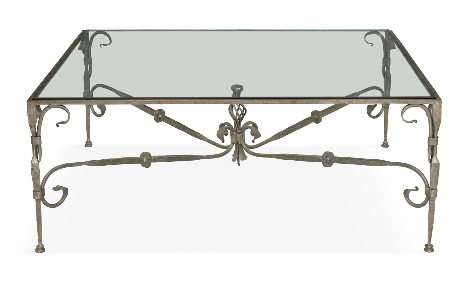 Wrought Iron and Plate-Glass Coffee Table (1 of 2)