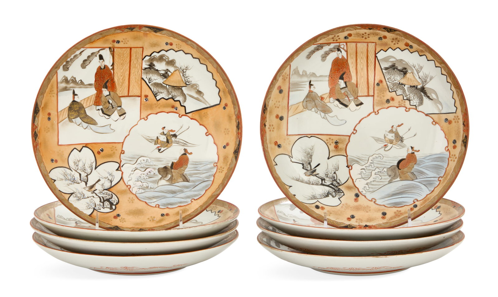Set of Eight Japanese Kutani Porcelain Plates (1 of 3)