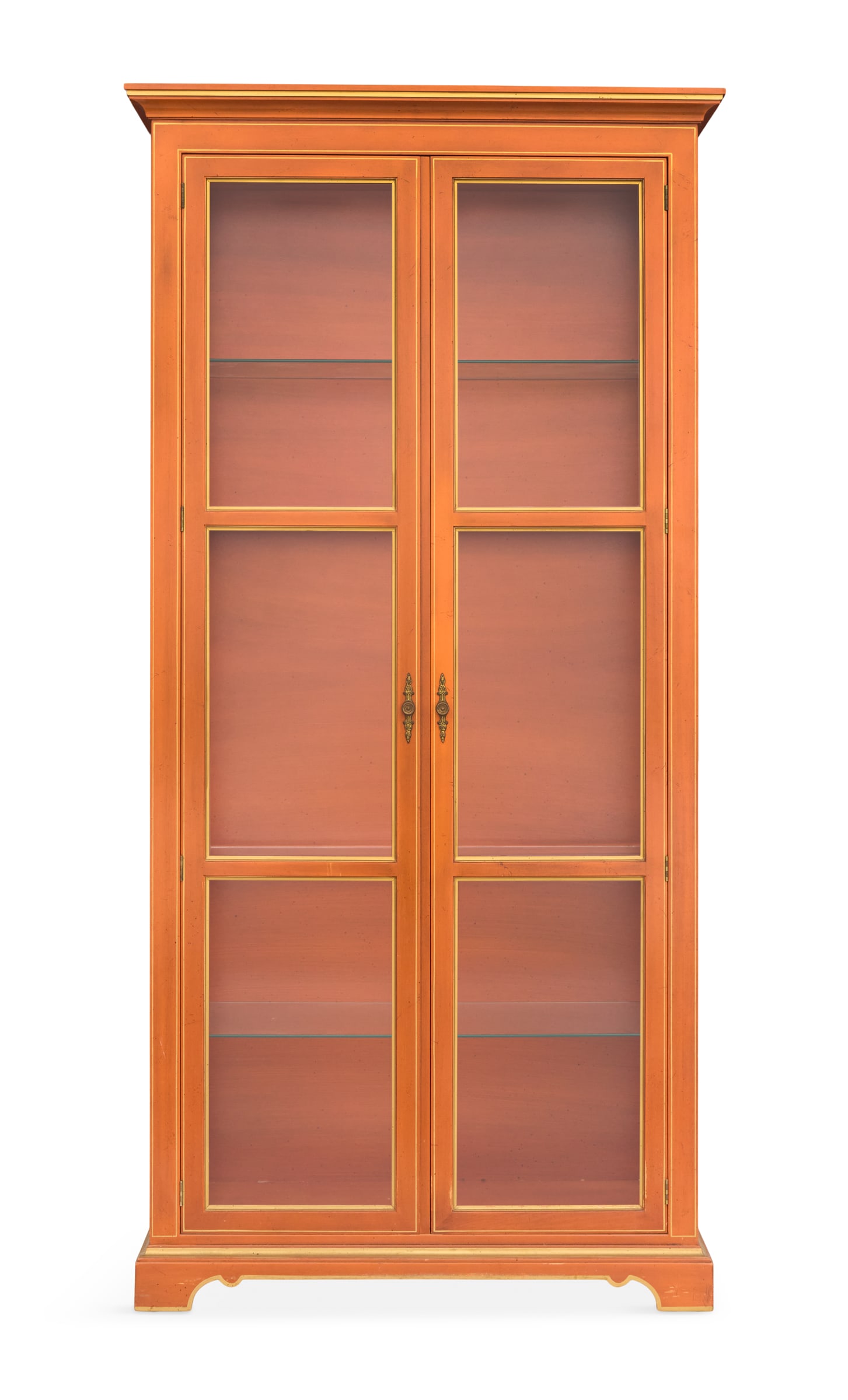 Hollywood Regency Coral-Painted Vitrine (1 of 3)