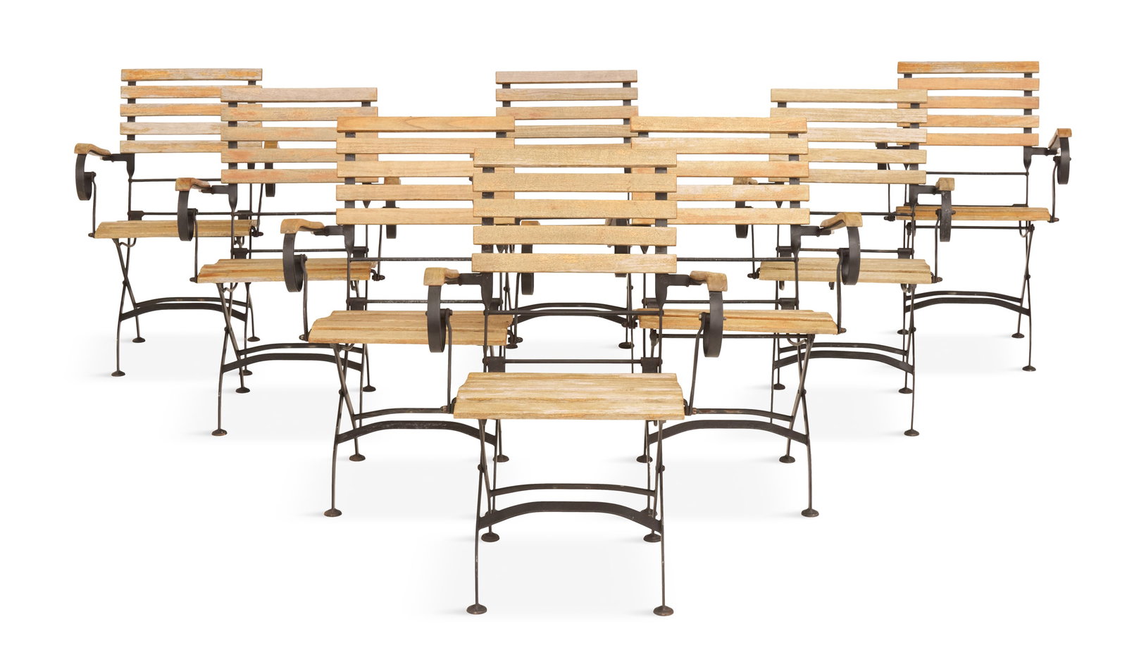 Set of Eight Thomas Baker Teak Bistro Armchairs (1 of 5)