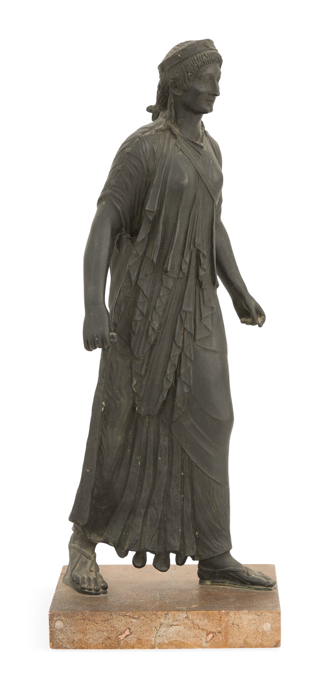 Large Italian Grand Tour Bronze Figure of Diana: Large Italian Grand Tour Bronze Figure of Diana 19th century, after the ca. 1st century BCE marble sculpture (itself a Roman copy of a Greek original) excavated at Pompeii and now conserved at the Mus