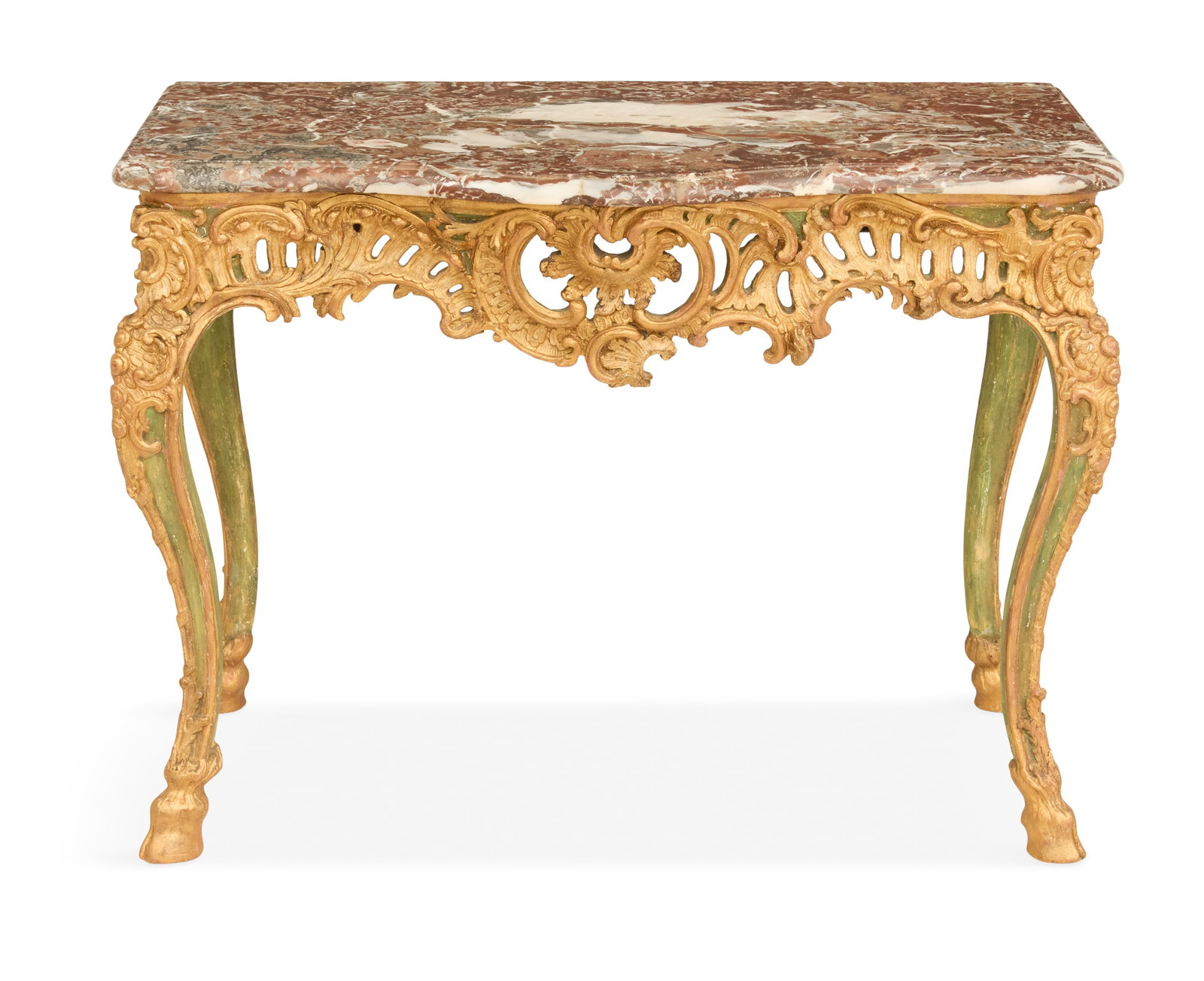 Italian Polychrome and Marble-Top Console Table (1 of 5)