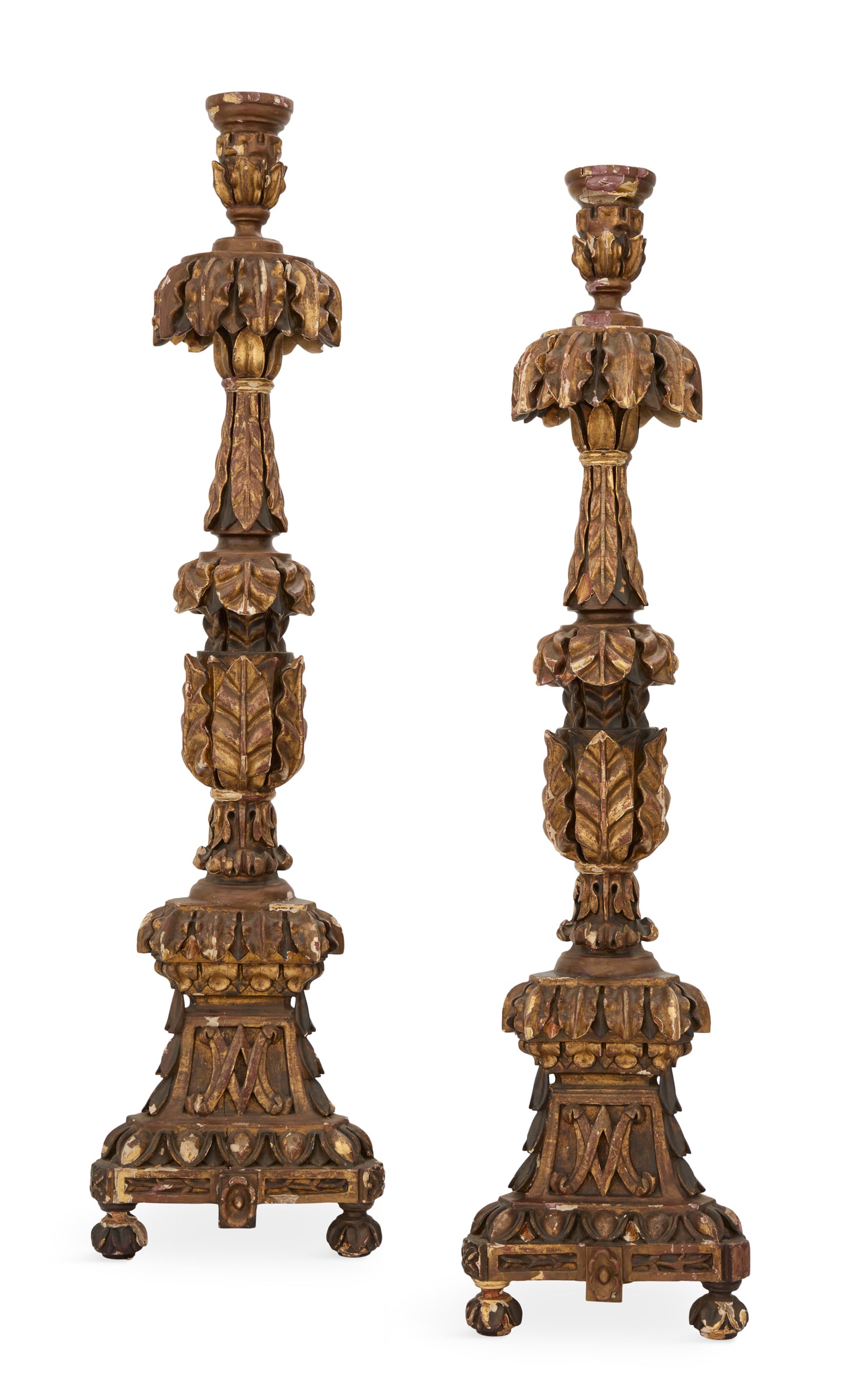 Pair of Large Giltwood Altar Sticks (1 of 2)
