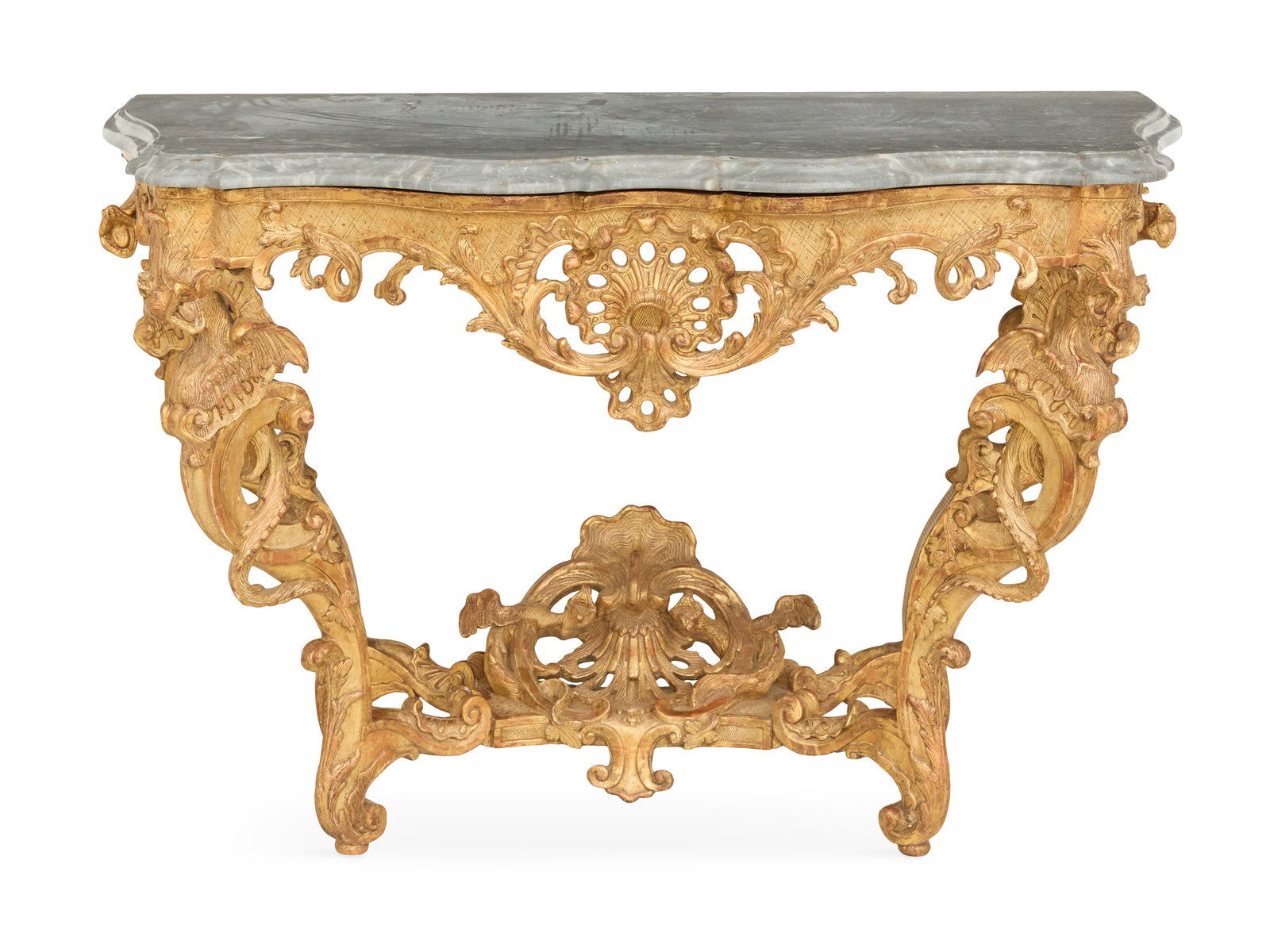 Regence Giltwood and Marble-Top Side Table (1 of 3)