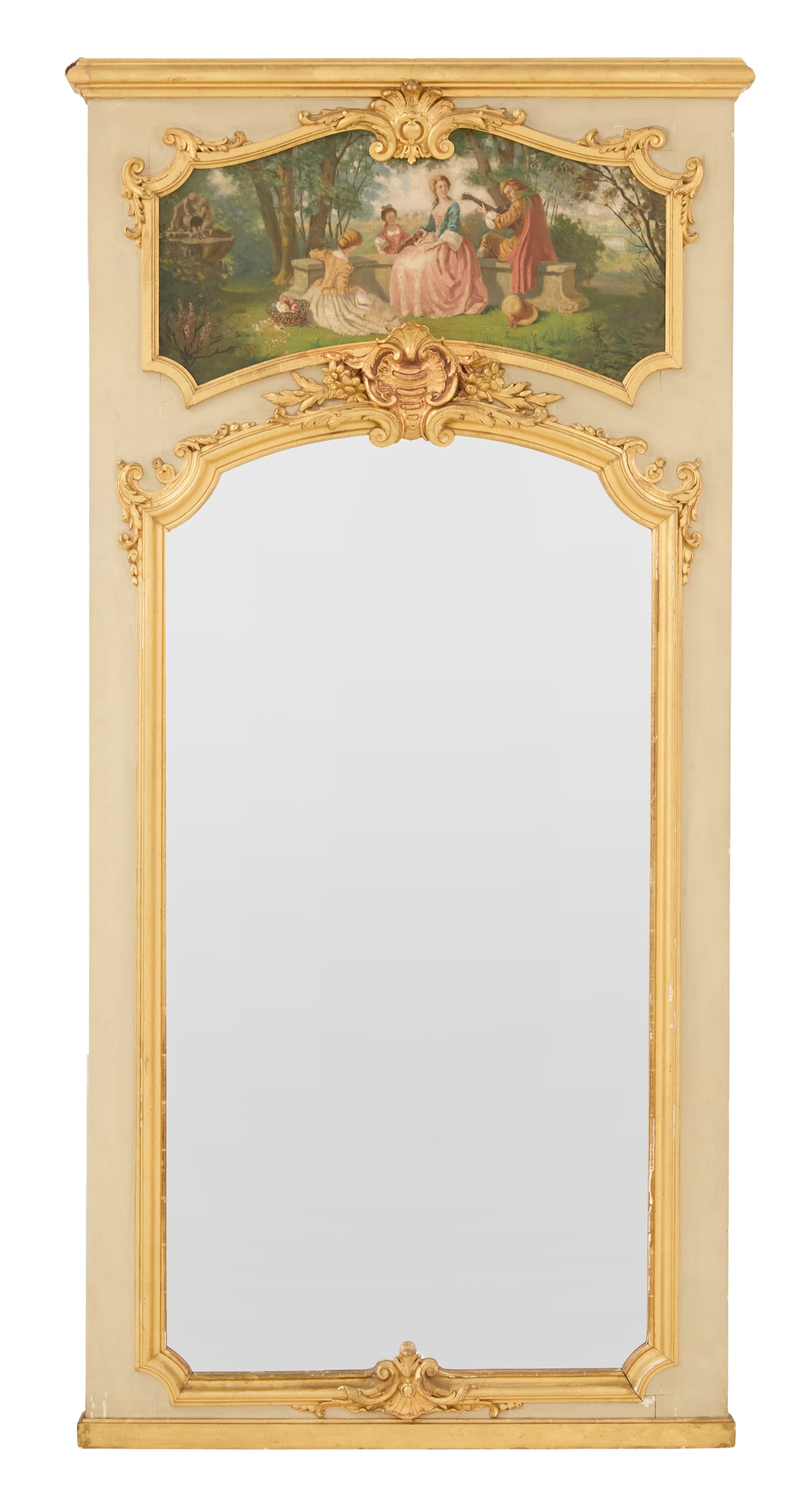 Painted and Parcel-Gilt Trumeau Mirror (1 of 2)