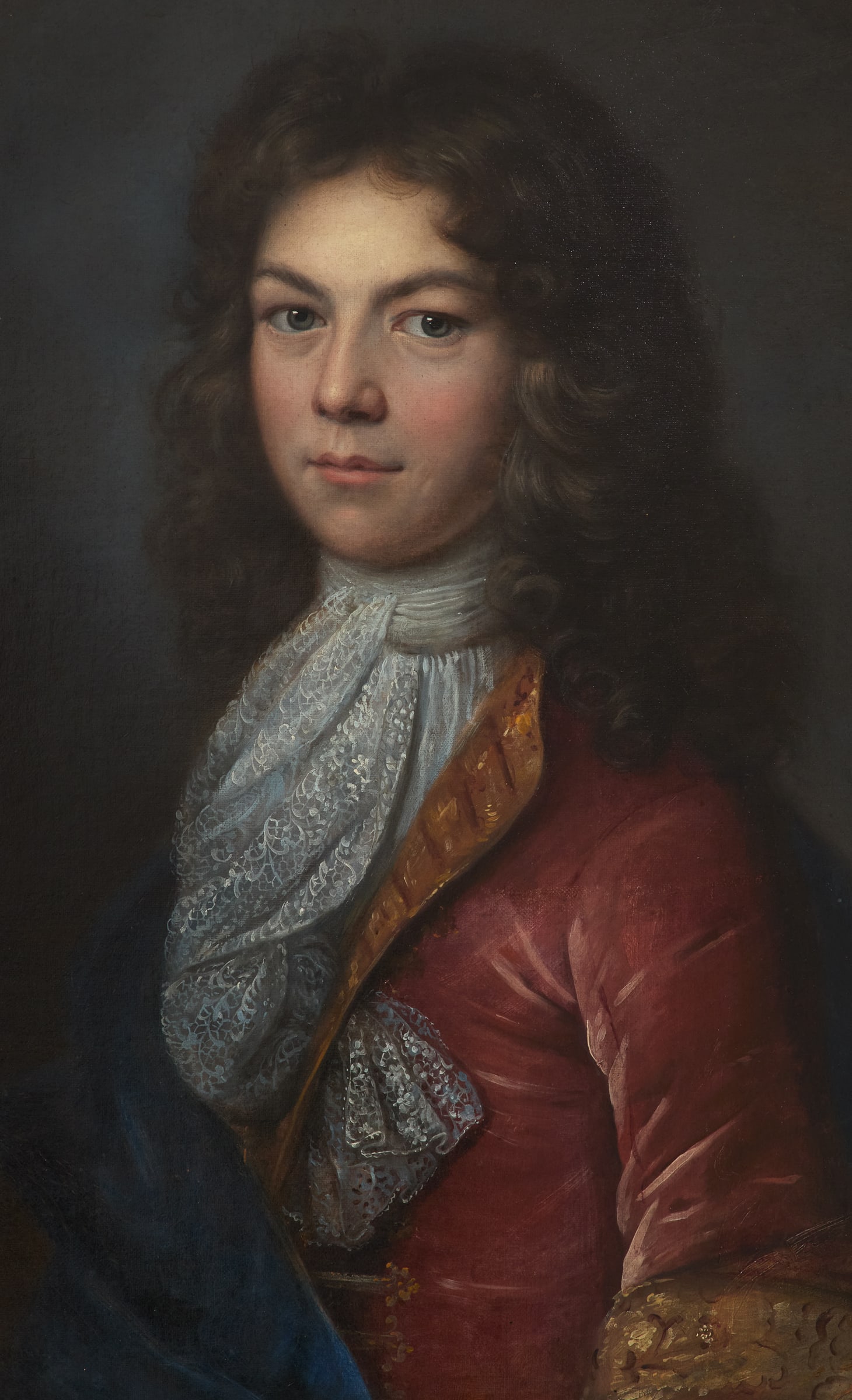 French School (18th Century): French School 18th Century "Portrait of a Young Nobleman" oil on canvas unsigned. A "Los Angeles Fine Art Gallery" label en verso. Framed. 29" x 24", framed 36" x 30" Provenance: Los Angeles Fine