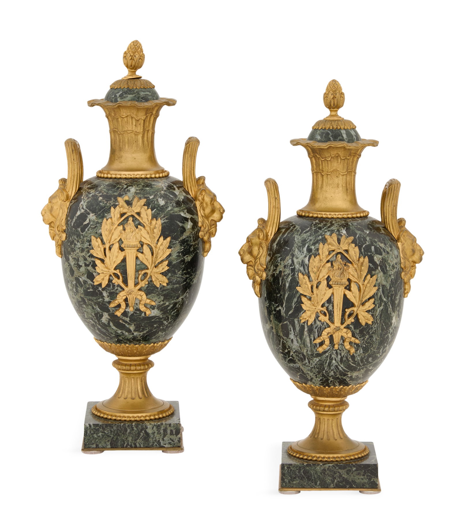French Gilt-Bronze and Marble Garniture Urns (1 of 3)