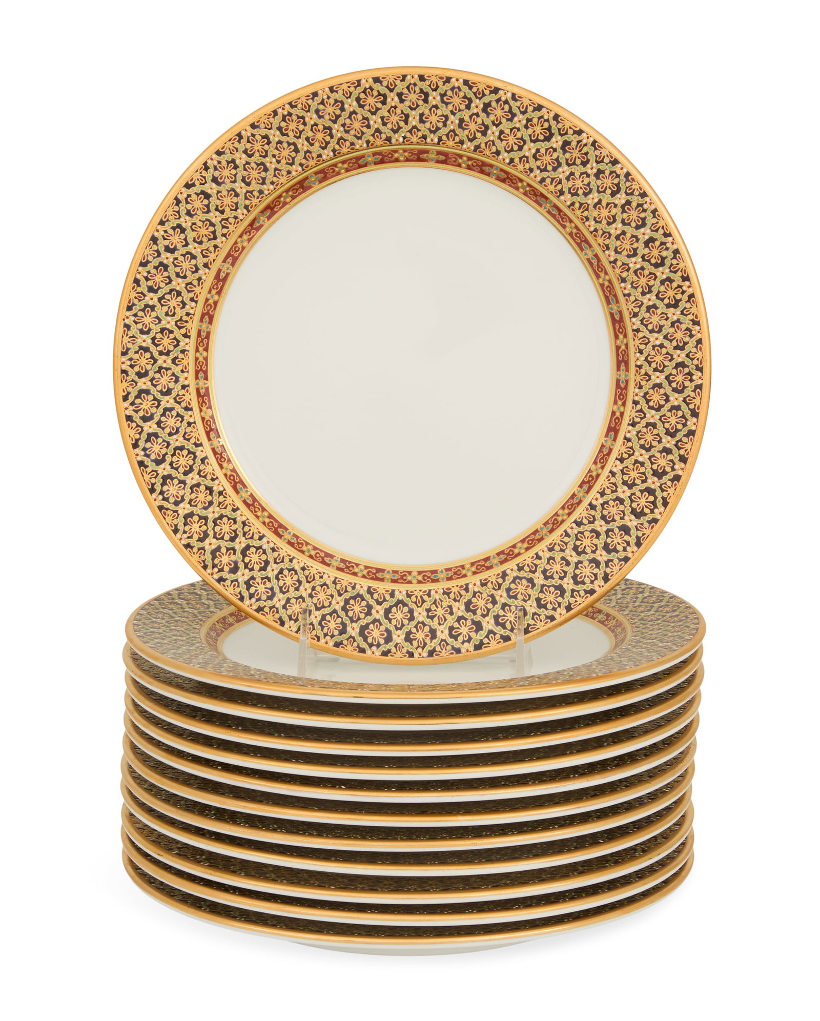 Set of Twelve Thai Benjarong-Style Dinner Plates (1 of 3)
