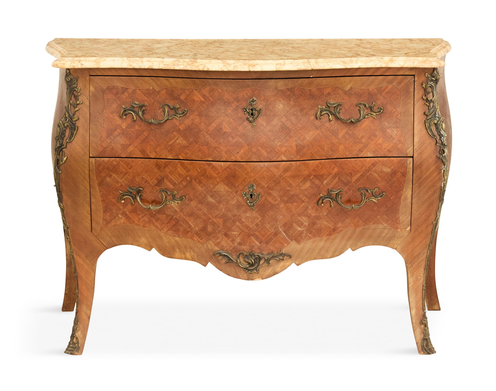 Regence-Style Kingwood and Marble-Top Commode (1 of 3)