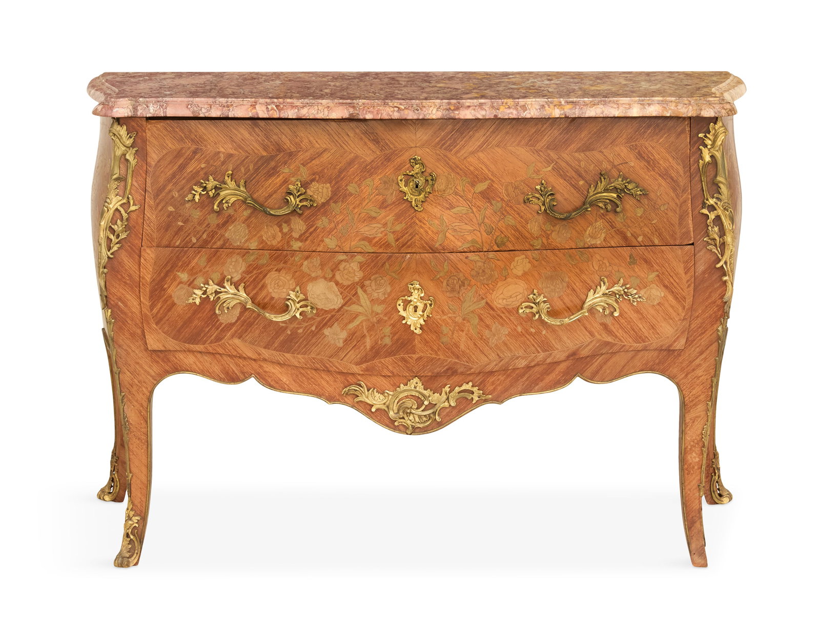 Regence-Style Kingwood and Marble-Top Commode (1 of 3)