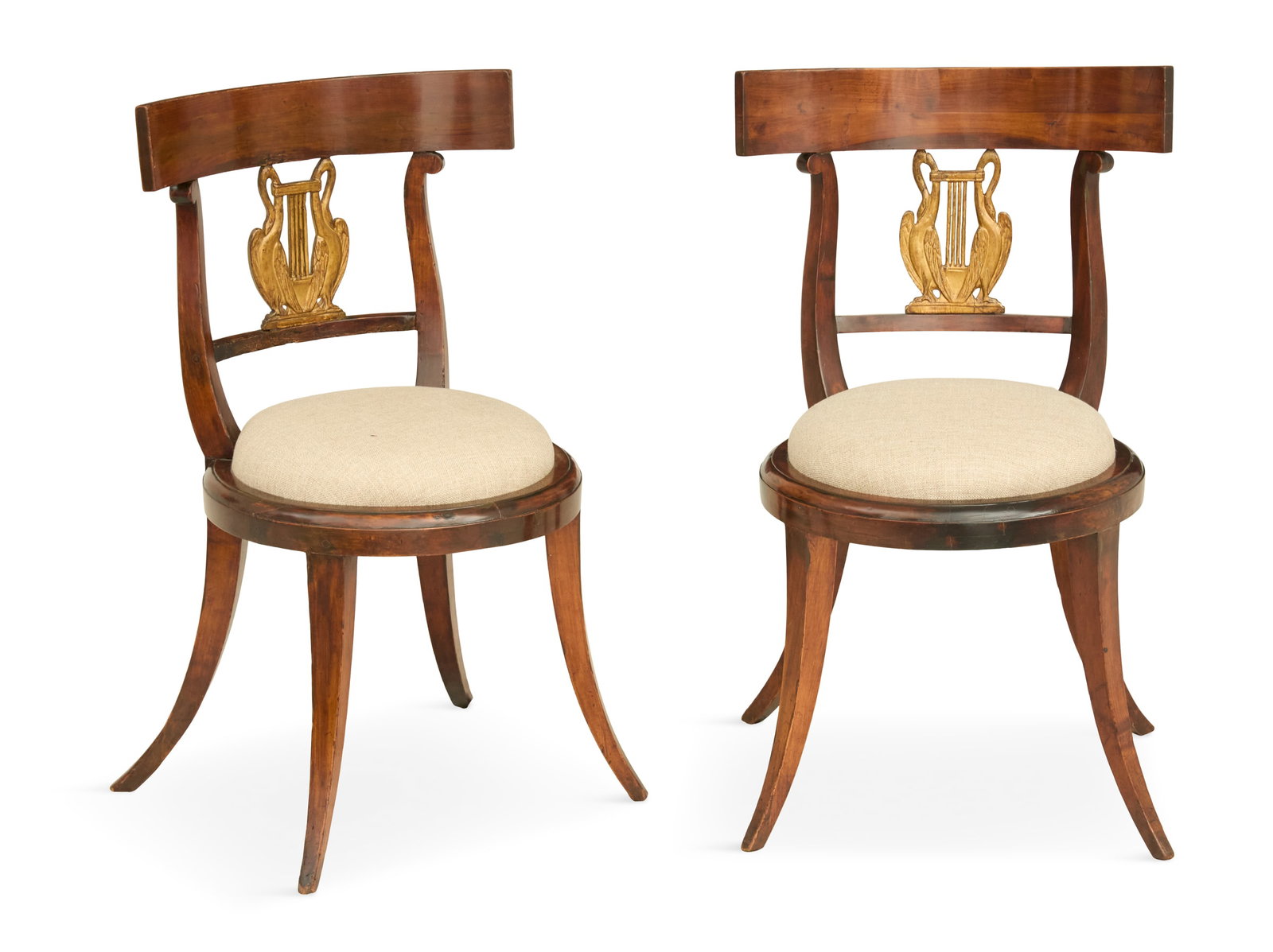 Pair of Baltic Mahogany Parcel-Gilt Side Chairs (1 of 2)