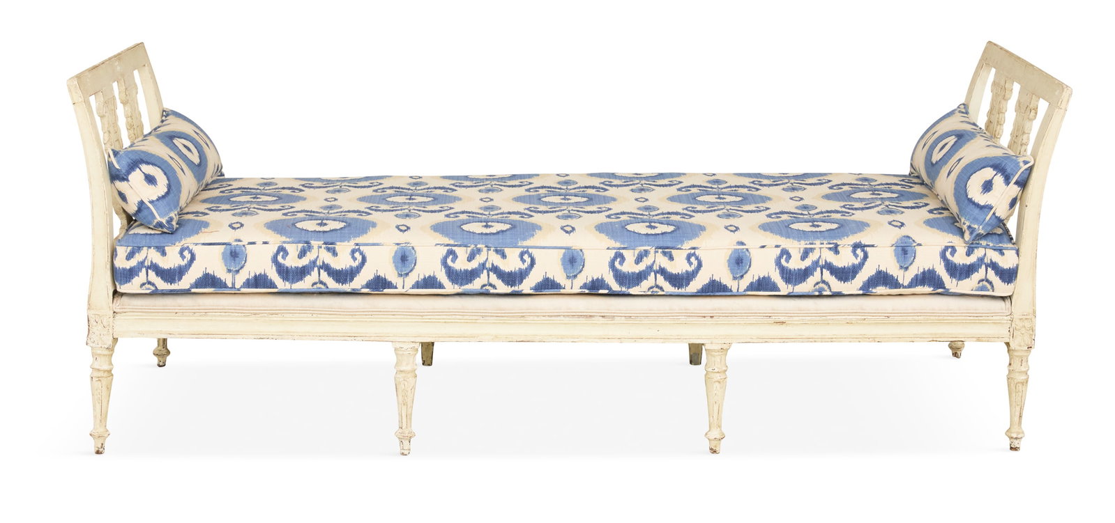 French Neoclassical Creme-Peinte Banquette (1 of 4)
