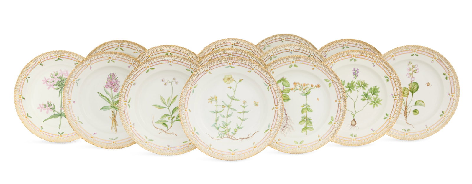 Fourteen "Flora Danica" Dinner Plates (1 of 7)