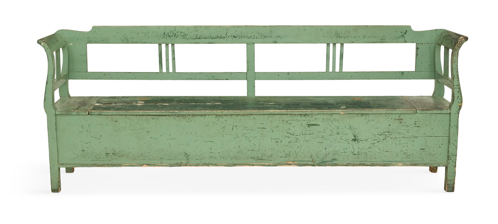 Scandinavian Polychrome Lift-Seat Bench (1 of 4)