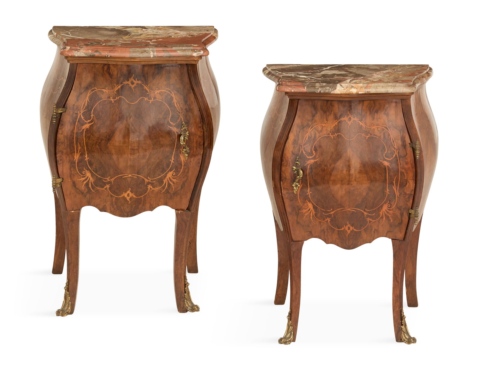 Pair of Italian Inlaid Marble-Top Side Tables (1 of 5)