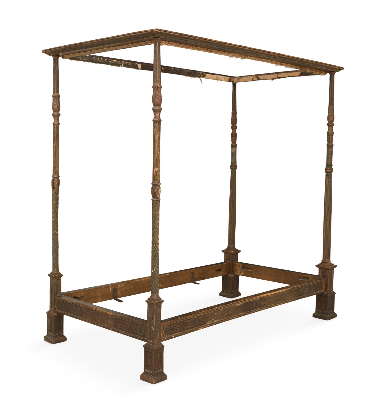 Venetian Polychrome Four-Post Twin Bed (1 of 4)
