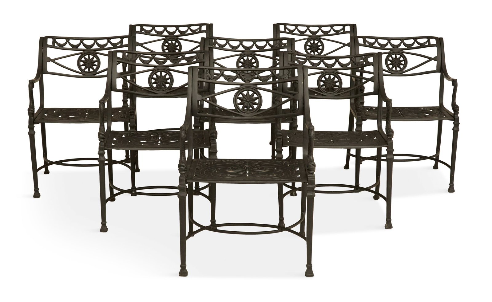 Eight Cast-Aluminum Chairs Attributed To Molla (1 of 3)