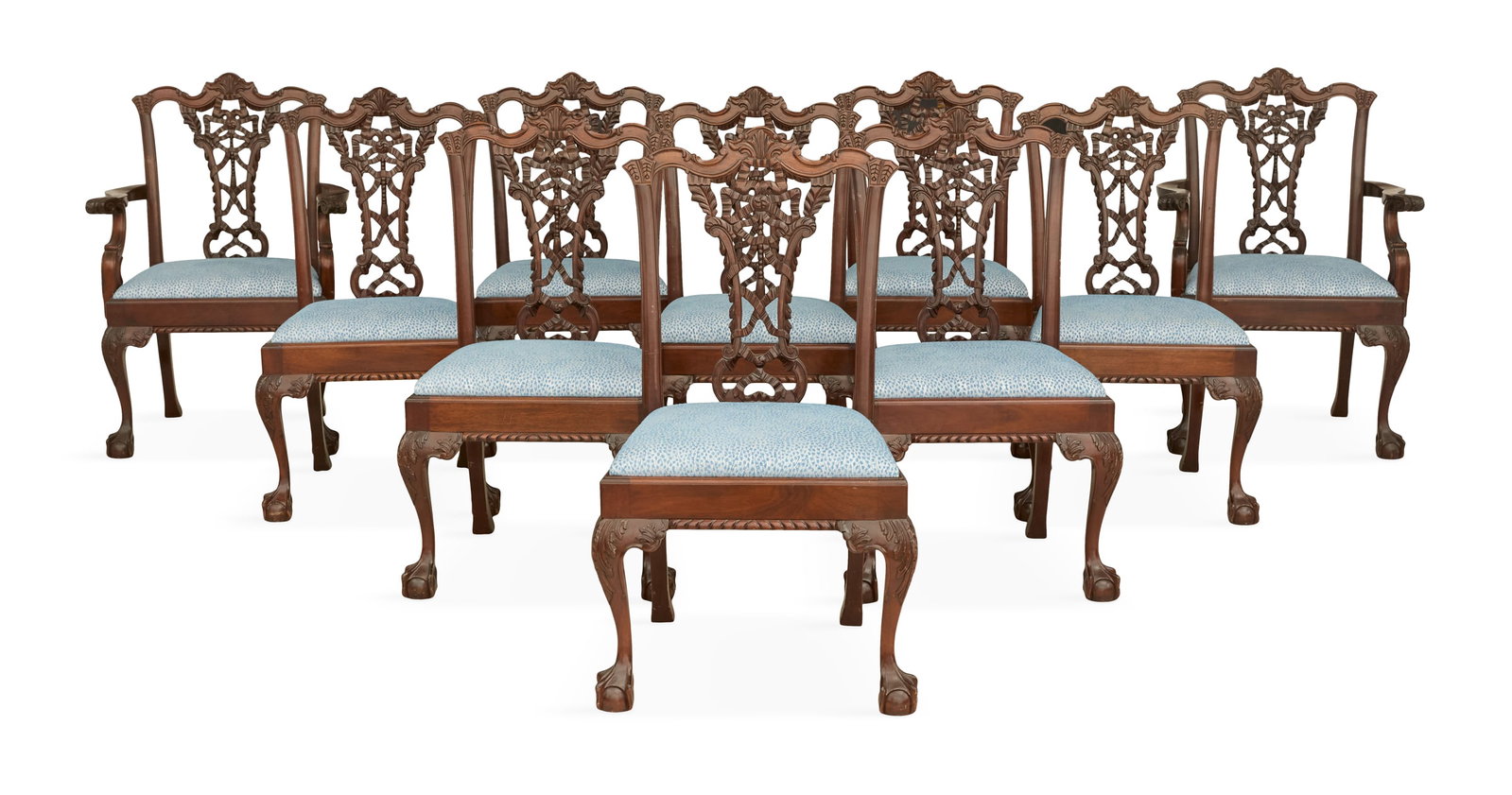 Ten George III-Style Mahogany Dining Chairs (1 of 4)
