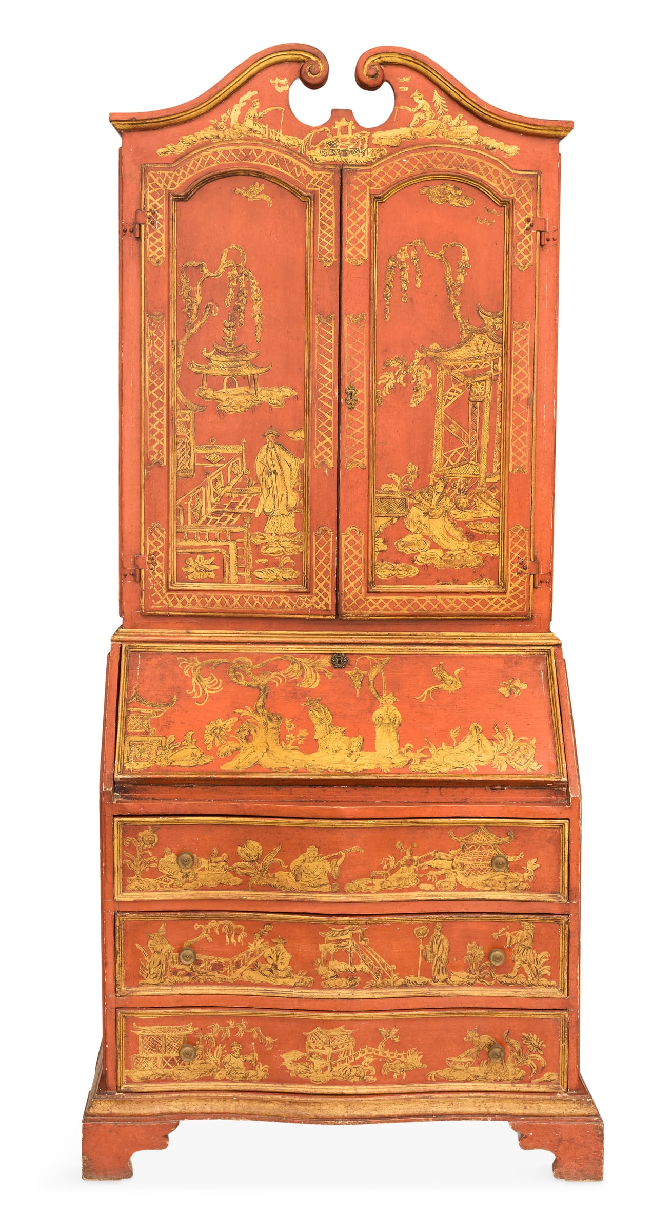 George III-Style Chinoiserie Secretary Bookcase (1 of 4)