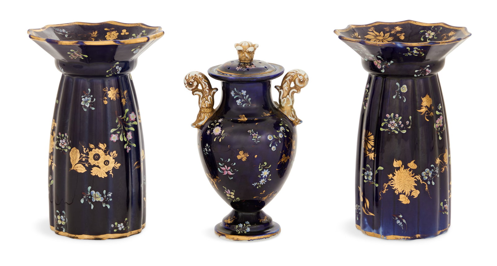 Three-Piece English Mason's Ironstone Garniture (1 of 3)