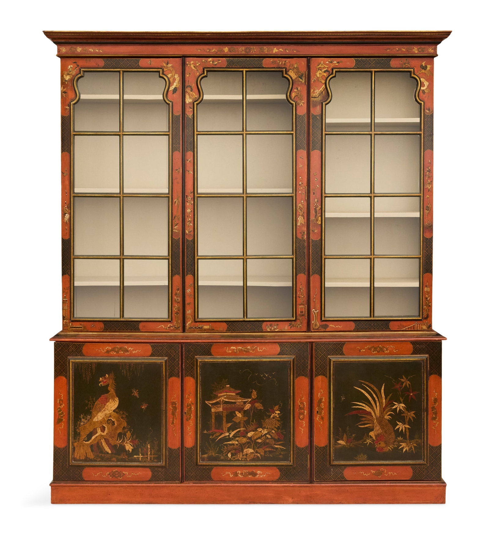 Georgian-Style Chinoiserie Polychrome Bookcase (1 of 3)