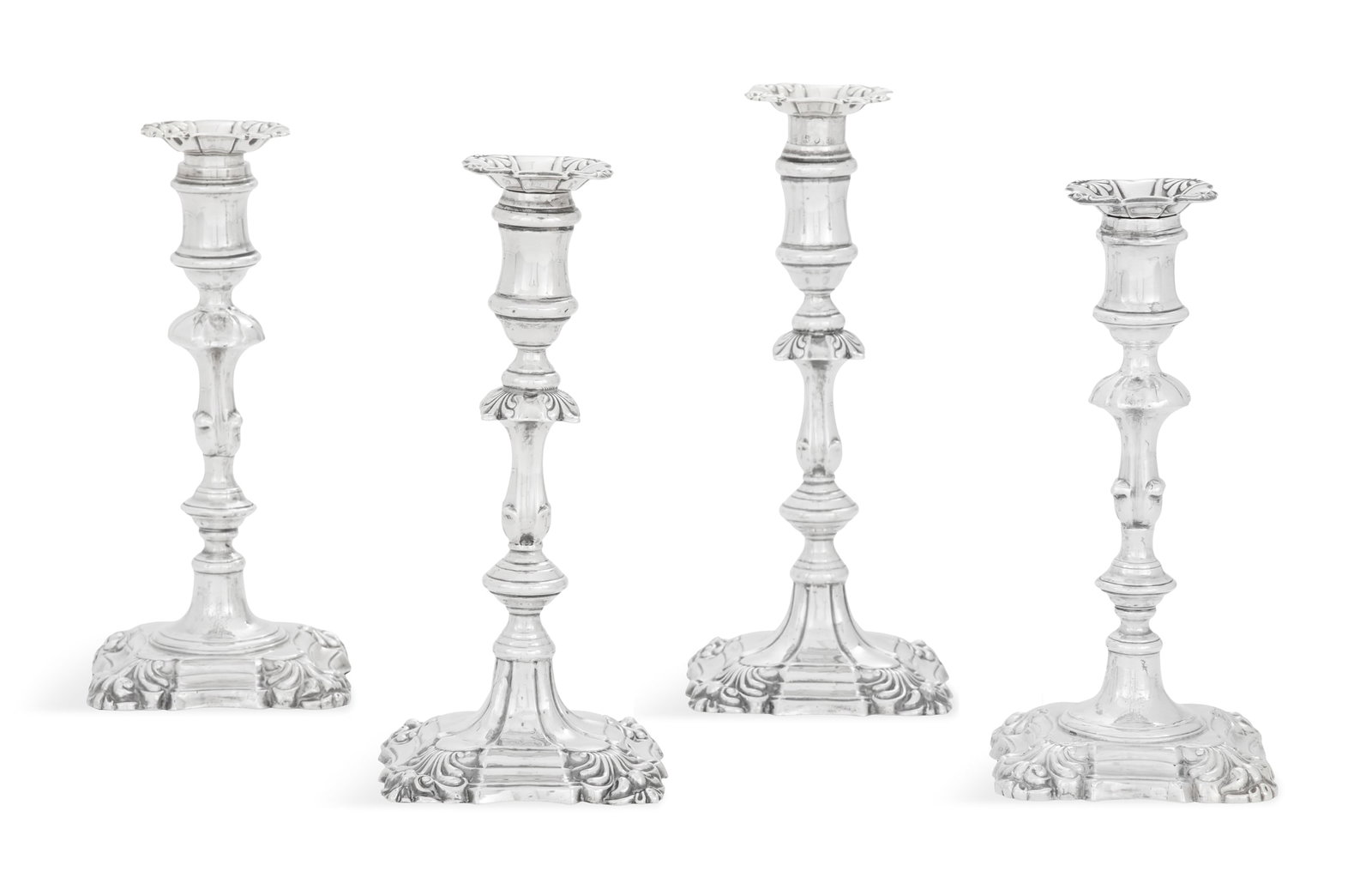 Two Pairs of English Sterling Silver Candlesticks (1 of 4)