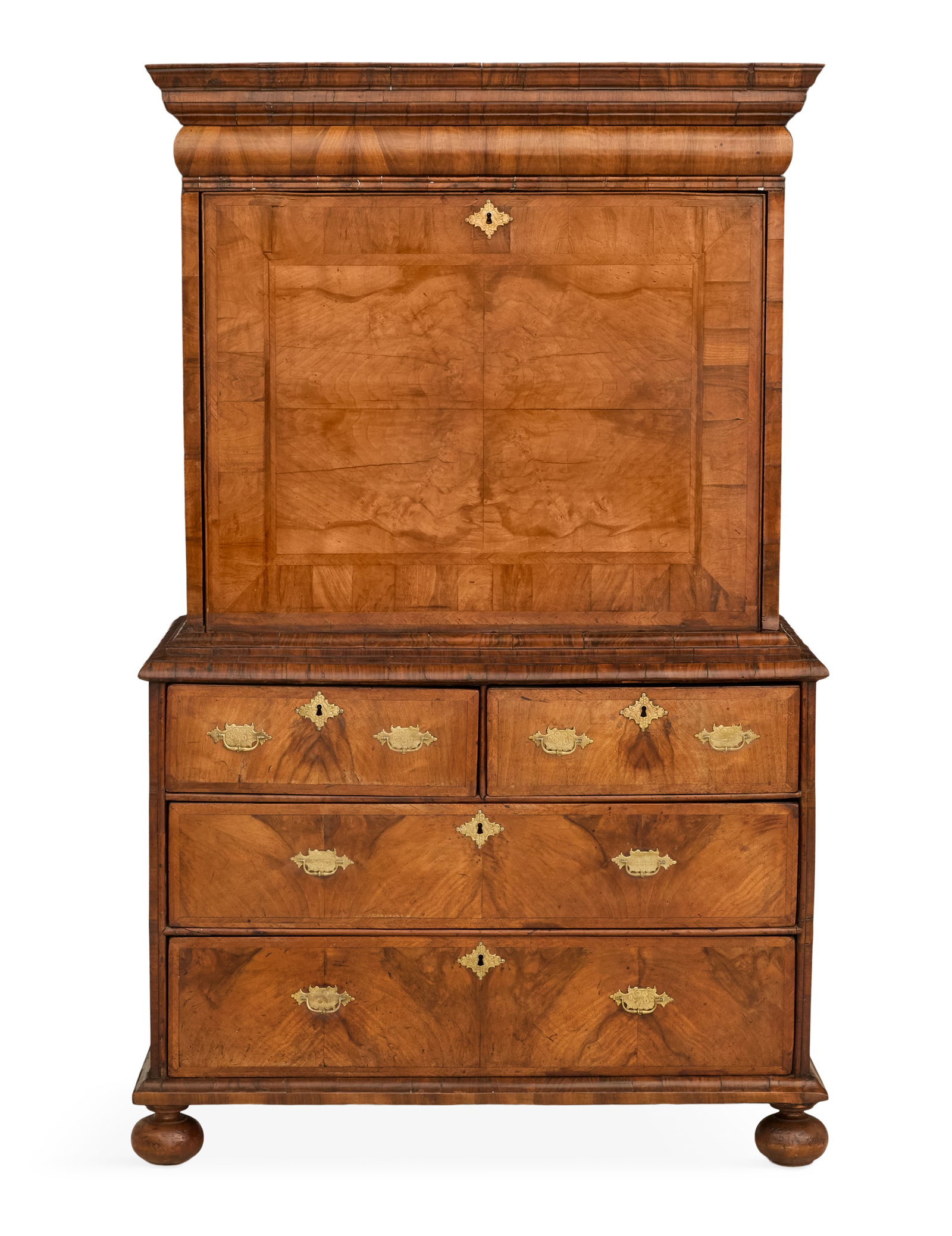 William and Mary Walnut Secretary-on-Chest (1 of 3)
