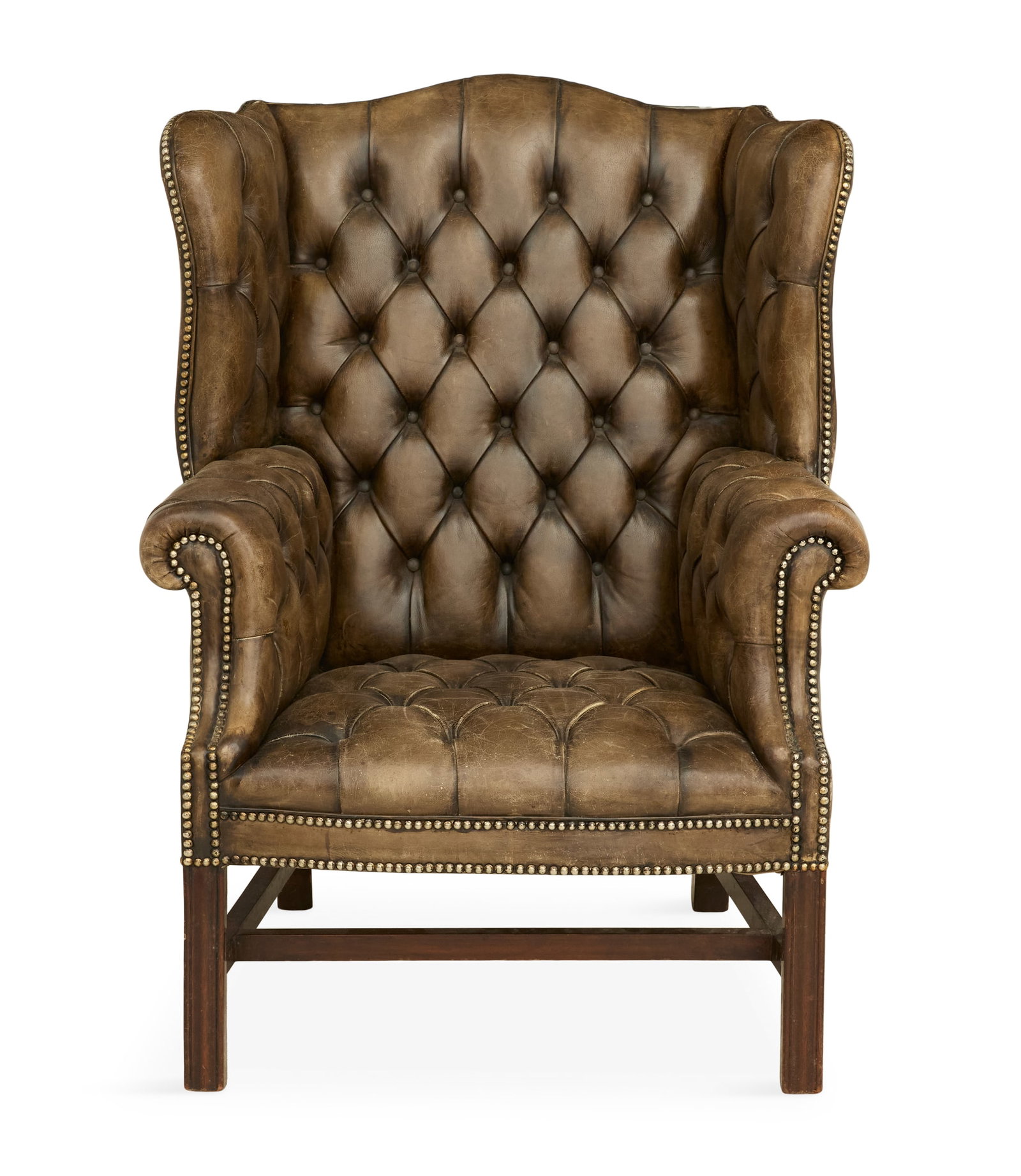 George III-Style Leather Wing Chair (1 of 3)