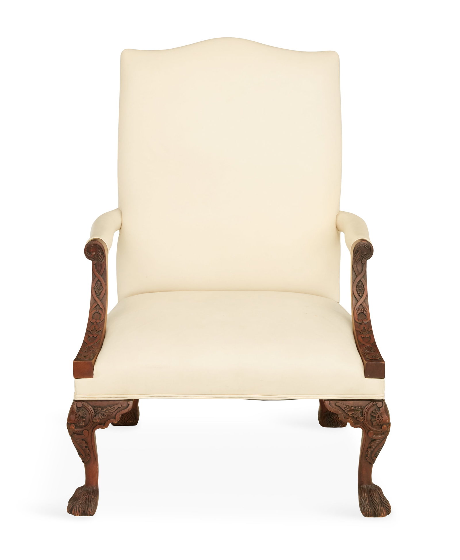 George III-Style Leather Gainsborough Chair (1 of 4)