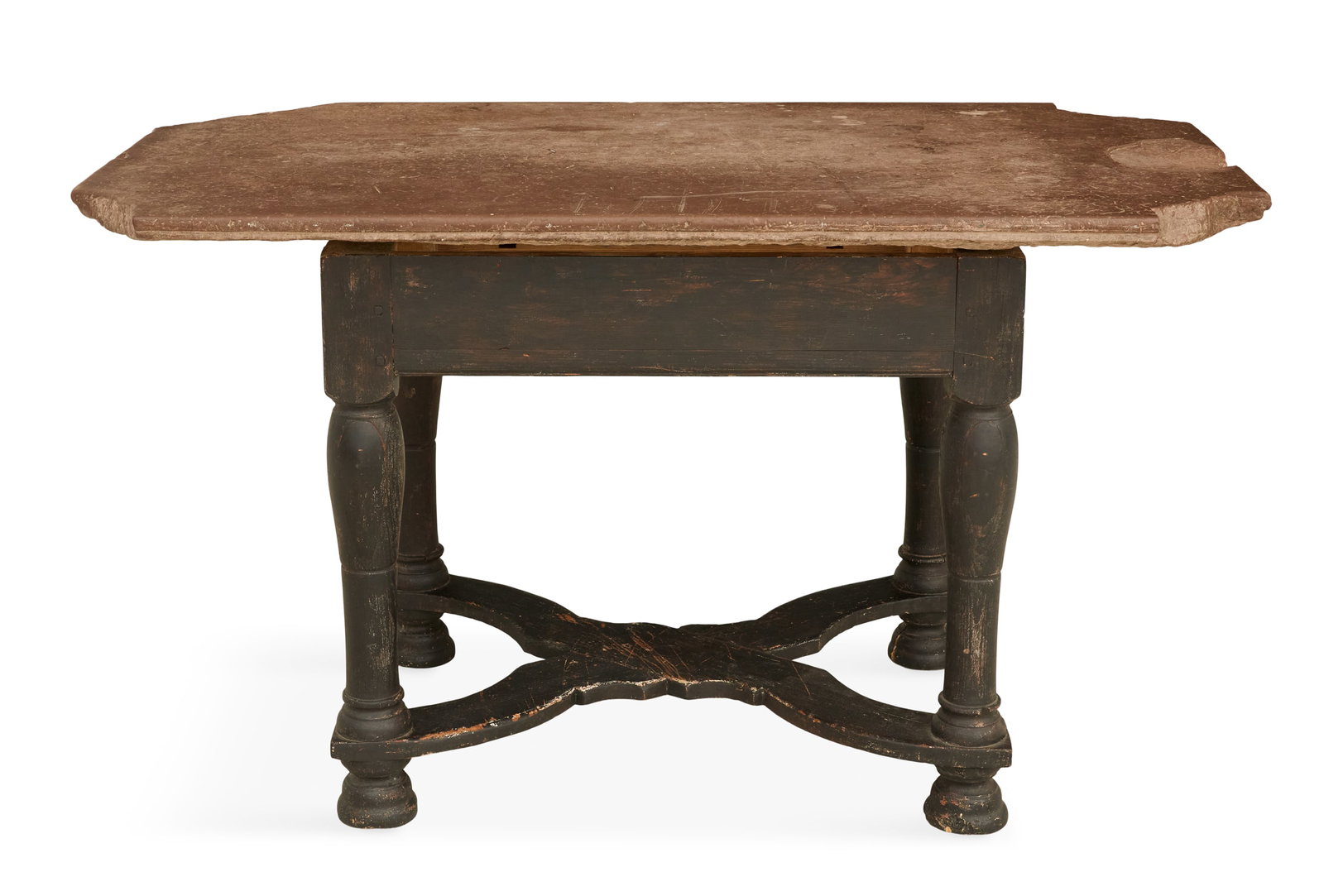 Swedish Painted Pine and Marble-Top Work Table (1 of 3)