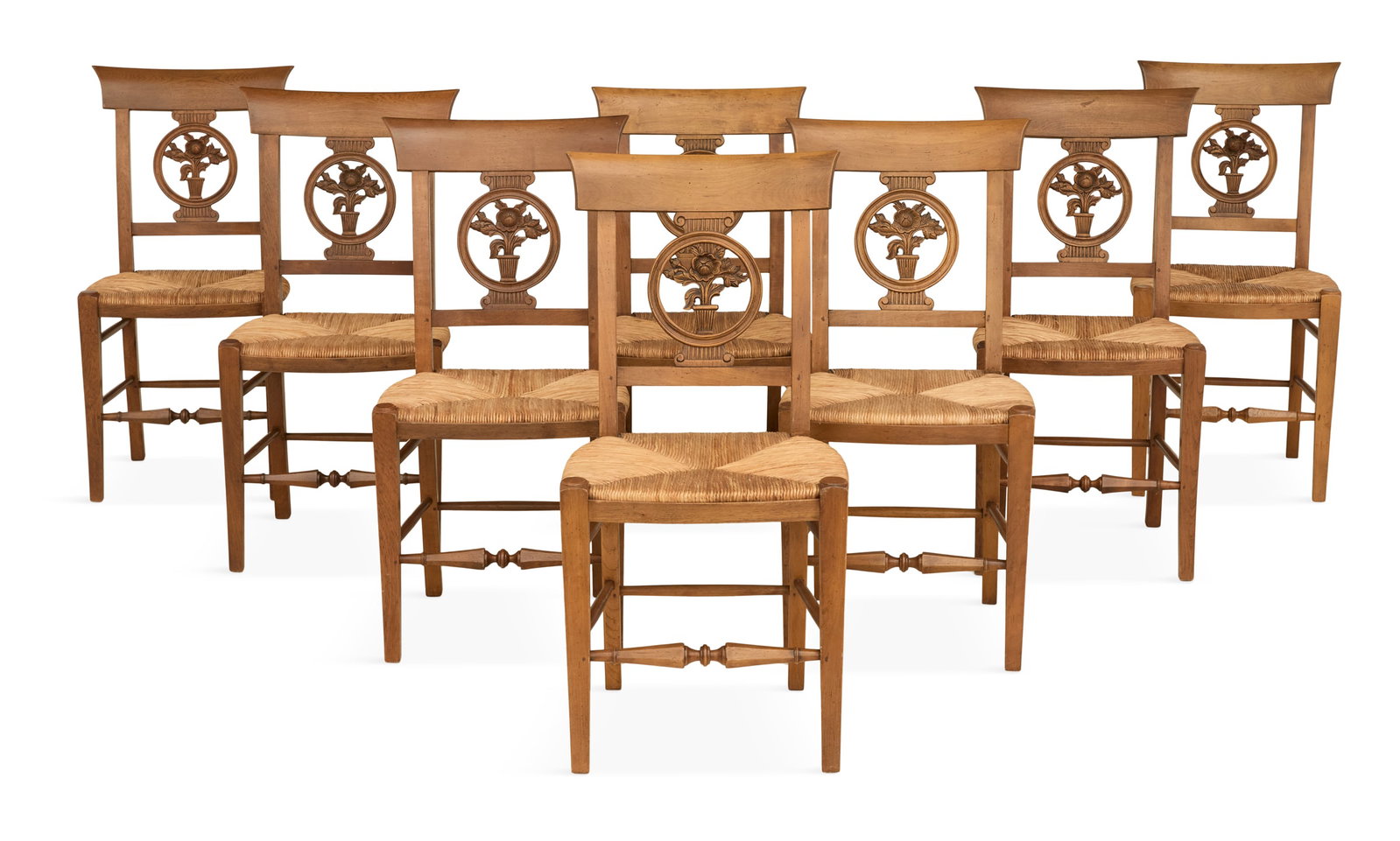 Suite of Eight French Provincial Fruitwood Chairs (1 of 4)