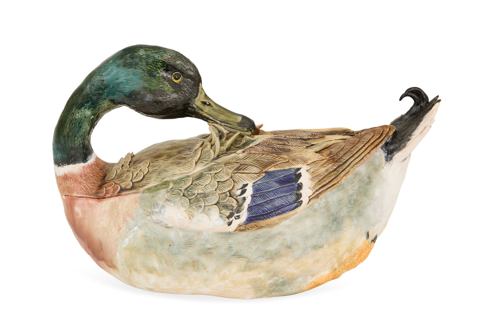 Polychrome Porcelain Duck-Form Tureen (1 of 4)