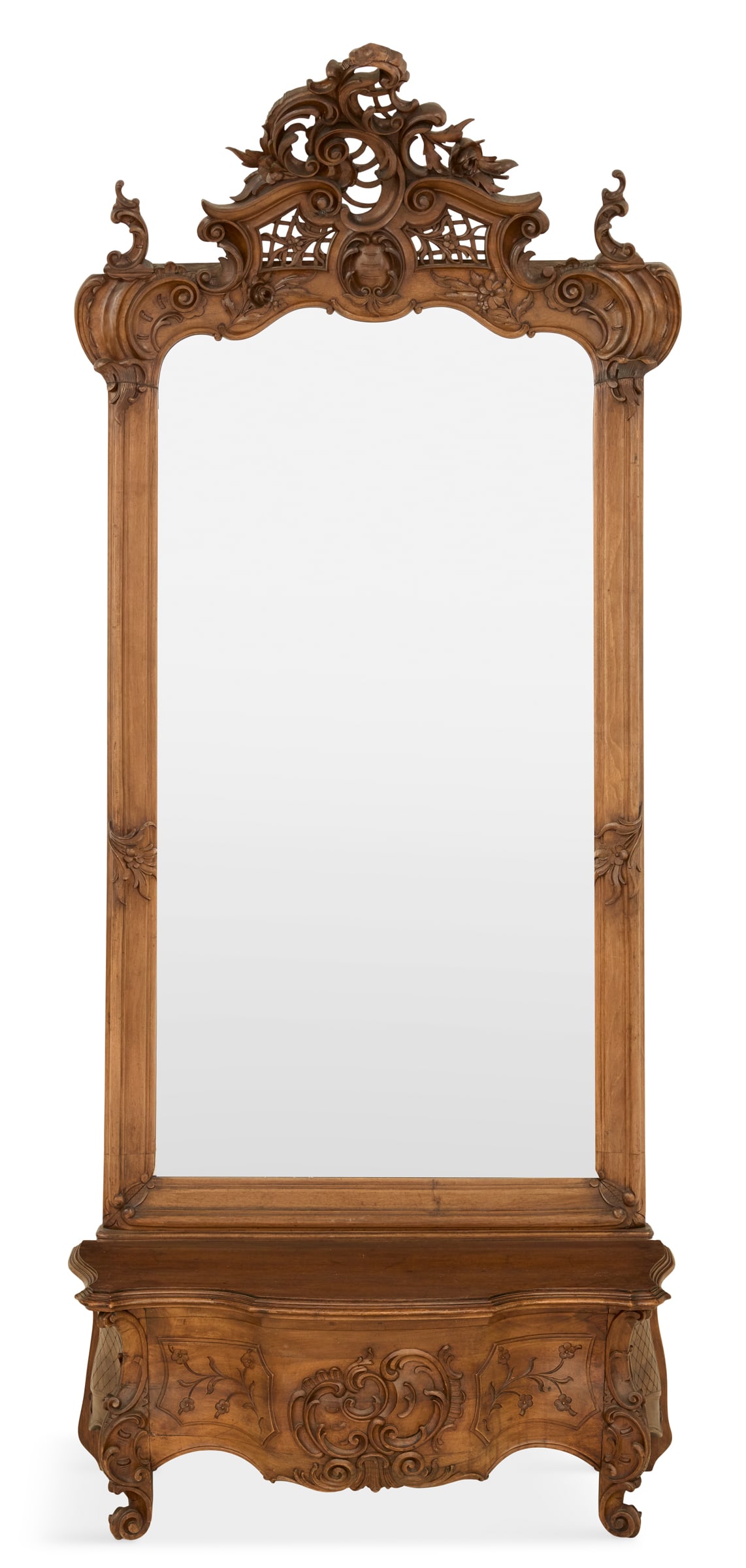 French Carved Walnut Pier Mirror (1 of 7)