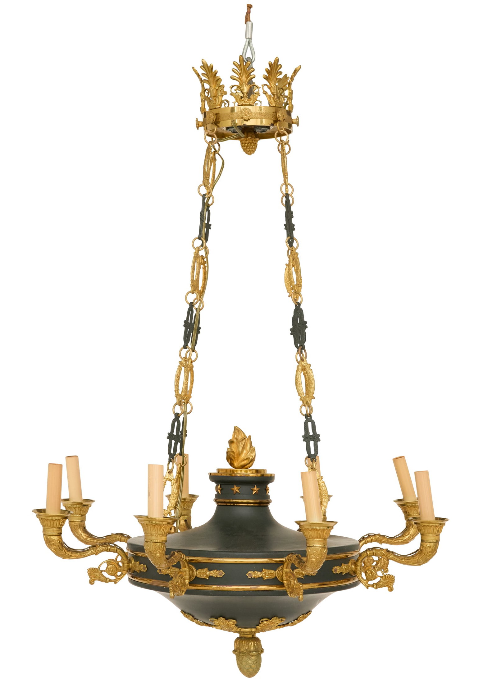French Gilt-Bronze and Tole Chandelier (1 of 2)