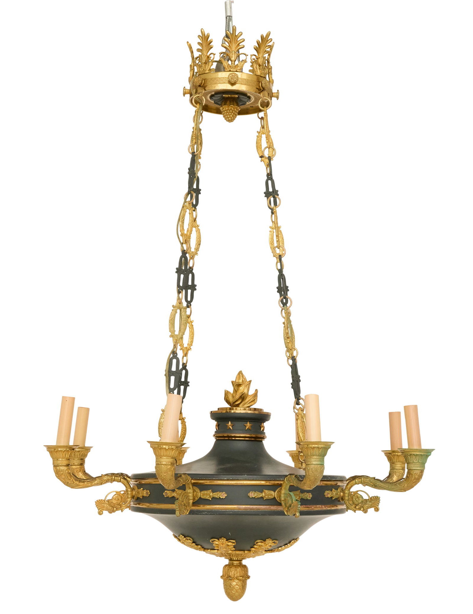 French Gilt-Bronze and Tole Chandelier (1 of 2)