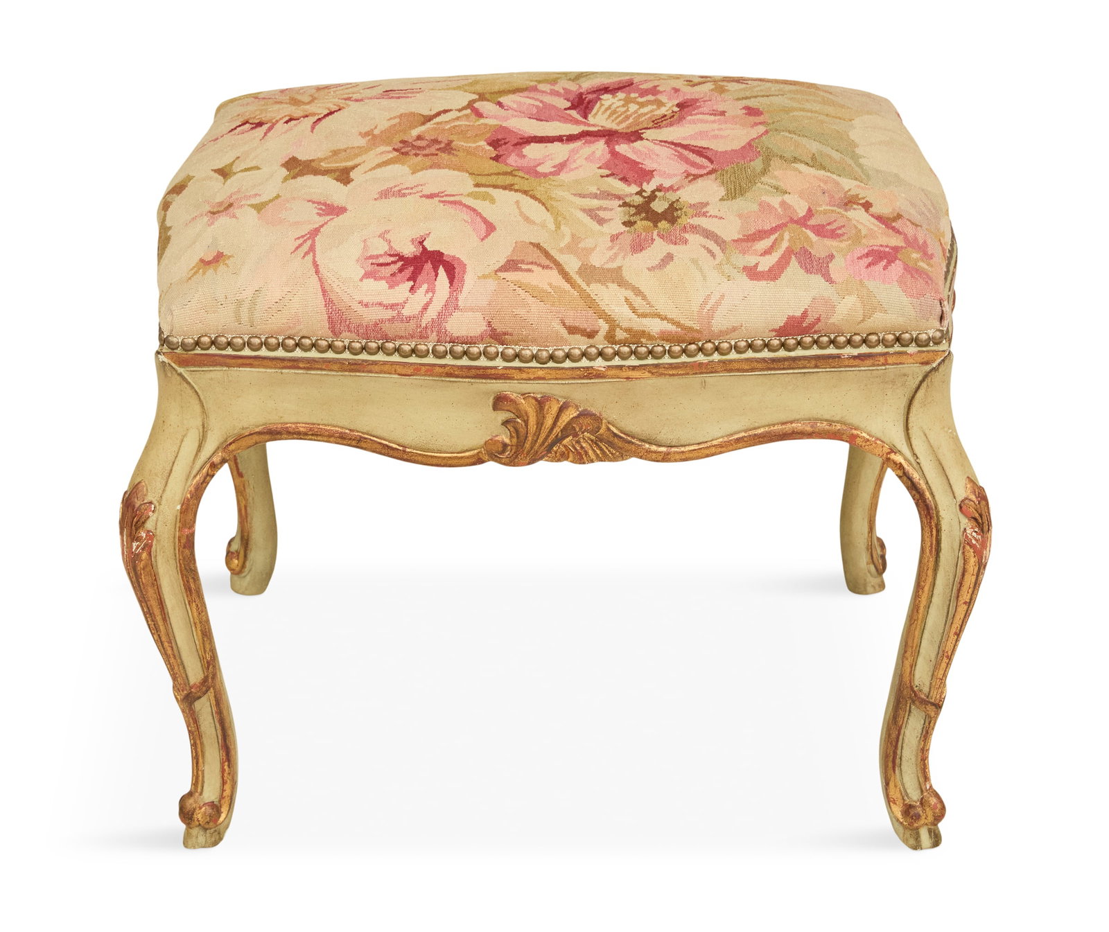 Louis XV-Style Polychrome Stool (1 of 3)