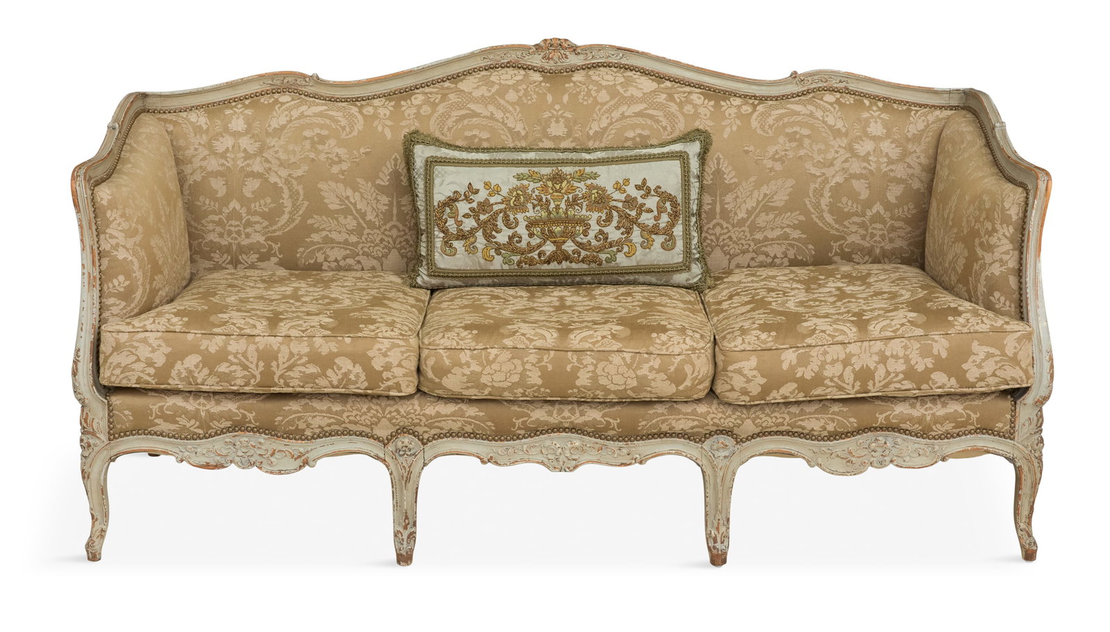 Louis XV-Style Polychrome Settee (1 of 4)