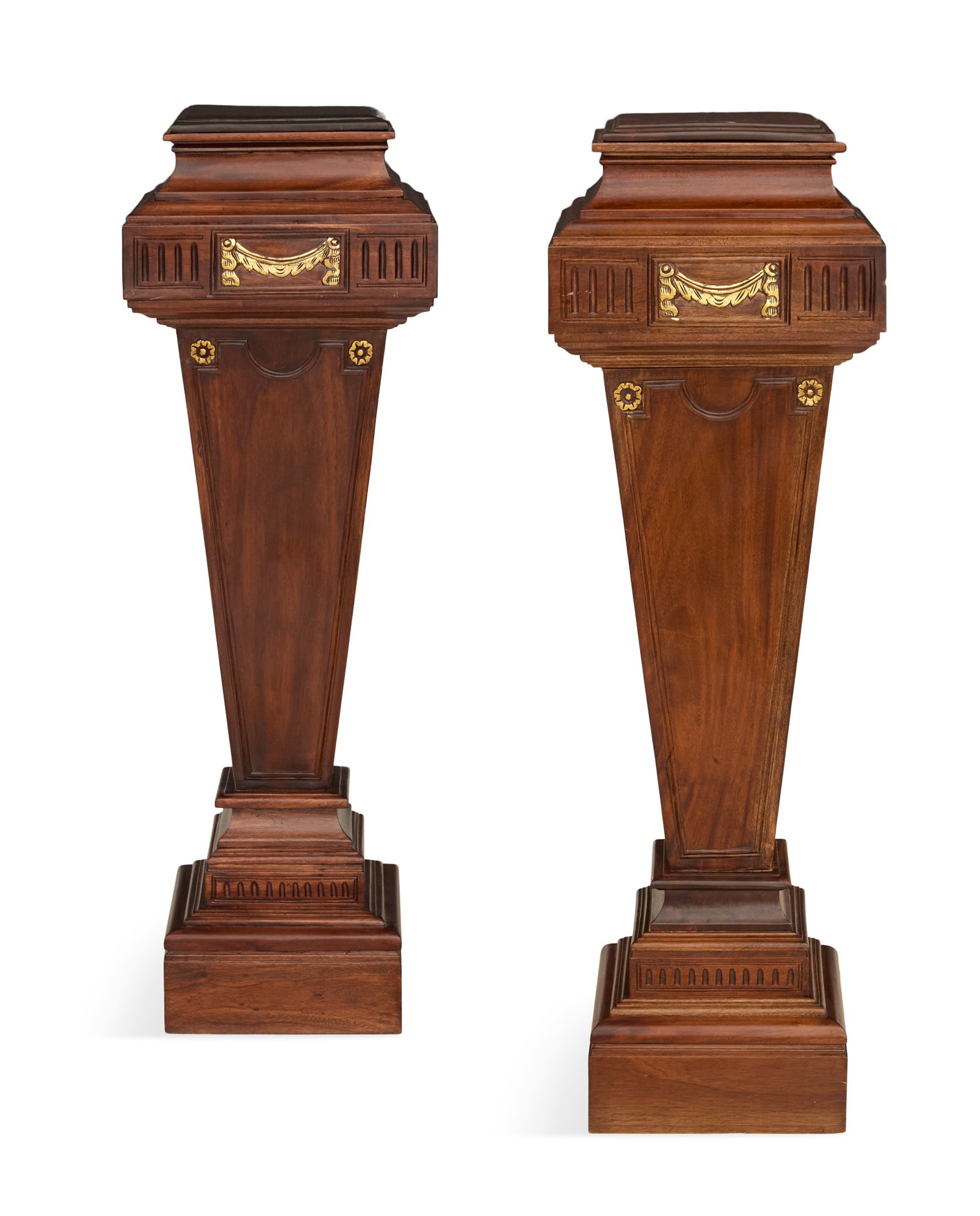 Pair of Neoclassical-Style Mahogany Pedestals (1 of 3)