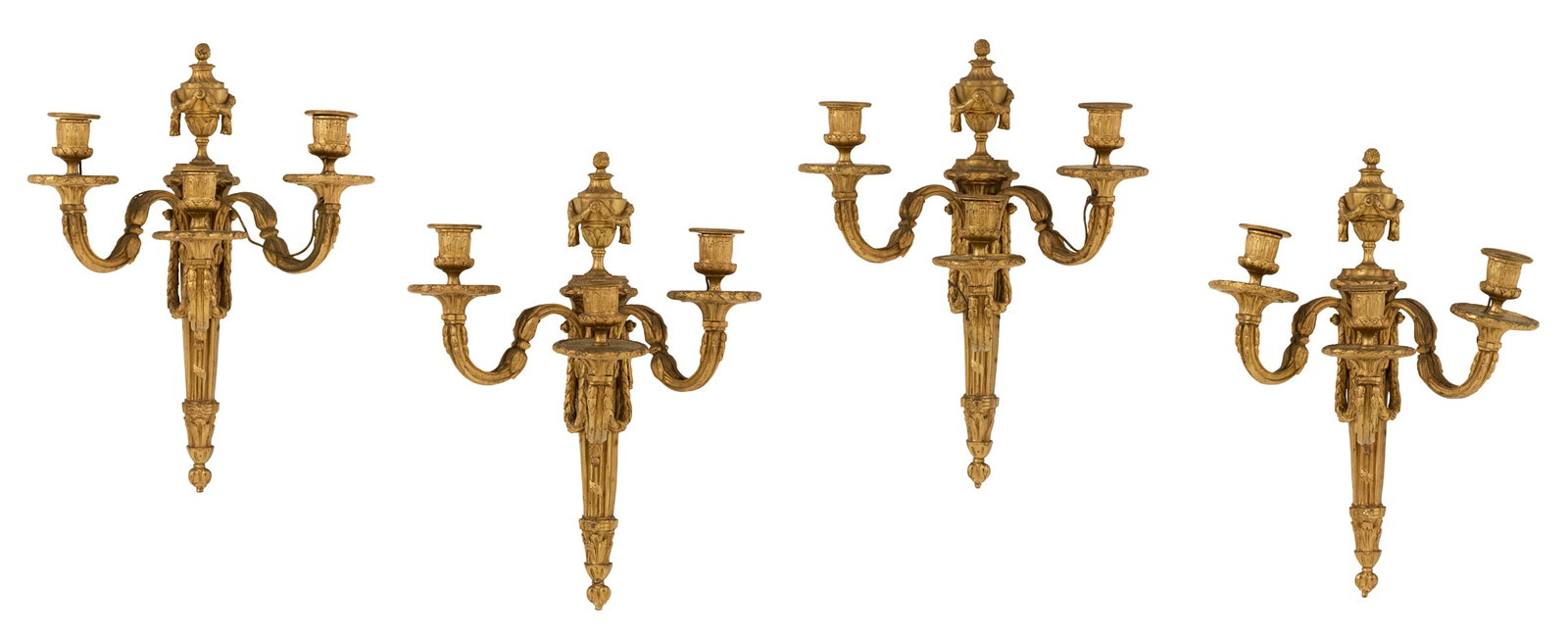 Set of Four French Gilt-Bronze Sconces (1 of 9)