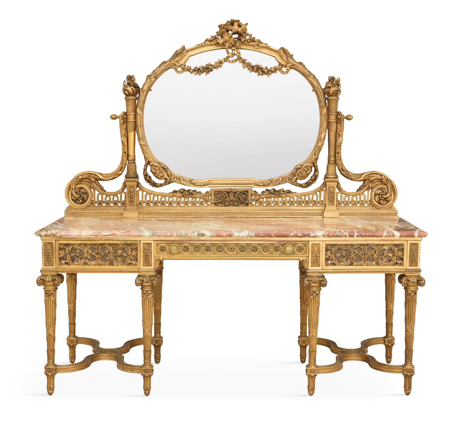 Louis XVI-Style Marble-Top Dressing Table (1 of 3)