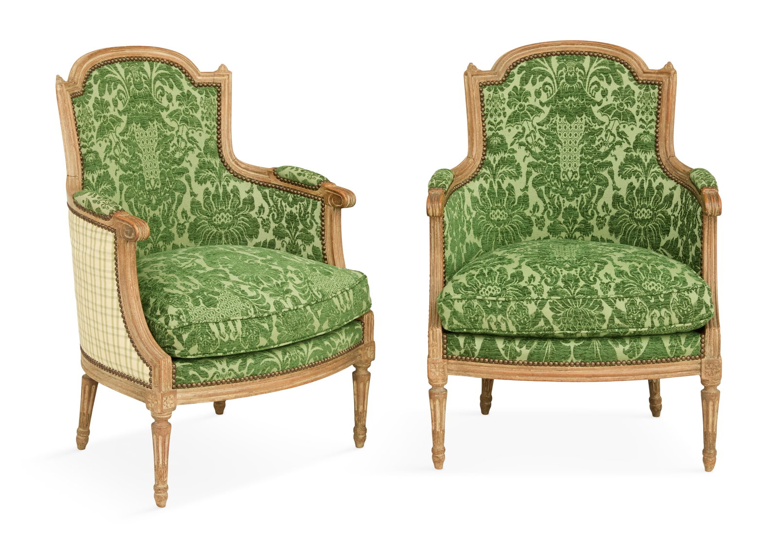 Pair of Louis XVI Polychrome Bergeres (1 of 2)