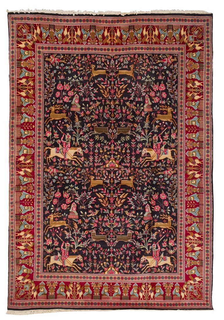 Semi-Antique Tabriz Pictorial Carpet (1 of 1)