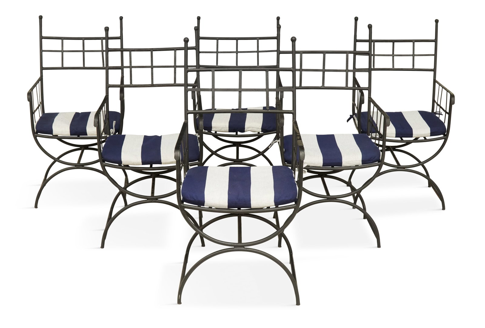 Set of Six Metal Garden Armchairs (1 of 5)