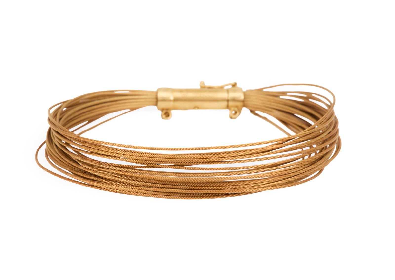 Tiffany & Co. Gold Bracelet: Tiffany & Co. Gold Bracelet 18k yellow gold, the bracelet composed of multiple strands of gold cable, stamped "TIFFANY & CO. 750 GERMANY". inside circumference 6-1/2", total weight 20.5 grams Provenan