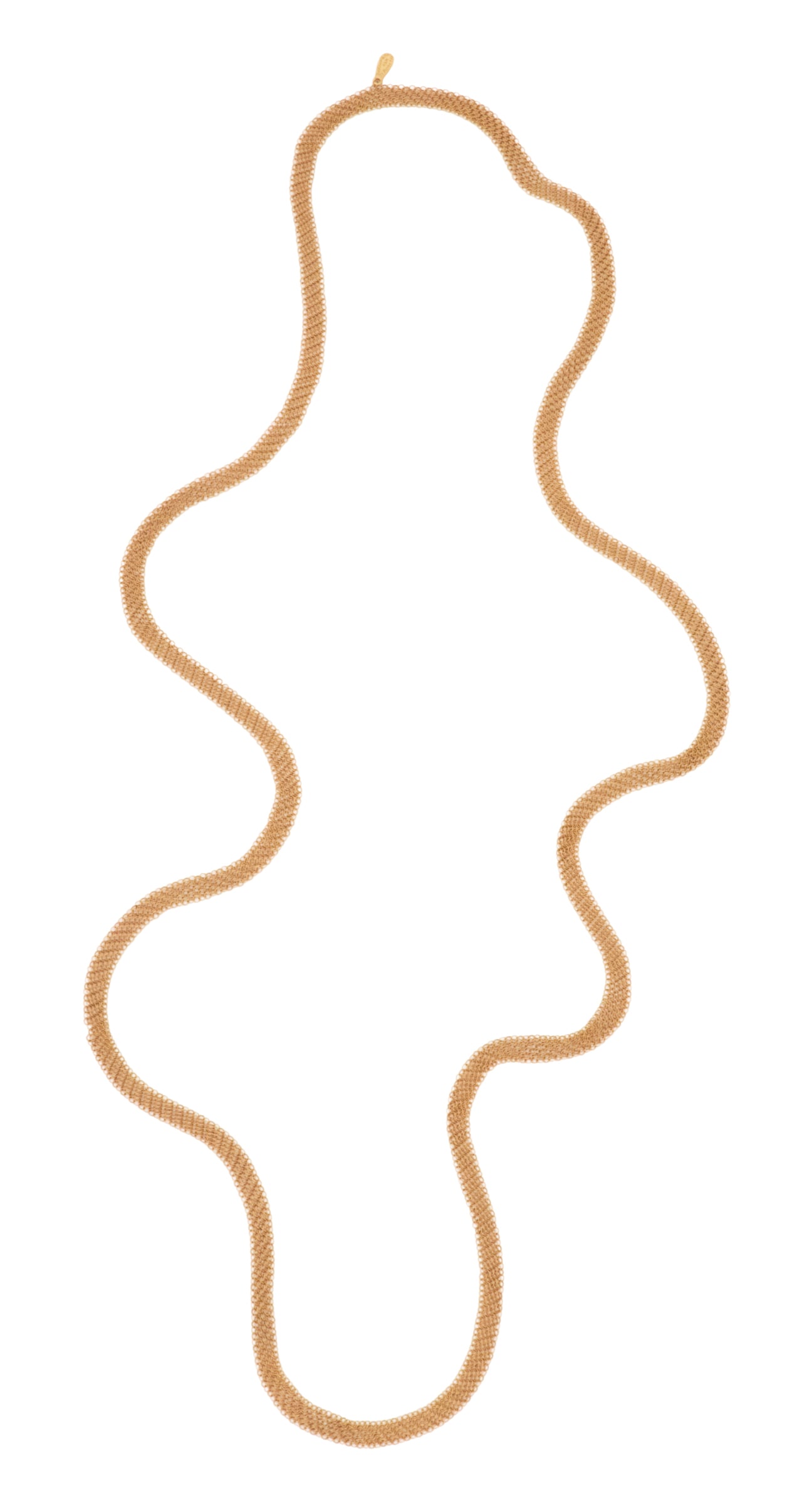 Tiffany & Co. Elsa Peretti Scarf Necklace: Tiffany & Co. Elsa Peretti Scarf Necklace 18k yellow gold, the necklace stamped "TIFFANY & CO. 18K PERETTI", together with a Tiffany & Co. blue pouch. l. 36", total weight 12.9 grams Provenance: Estat